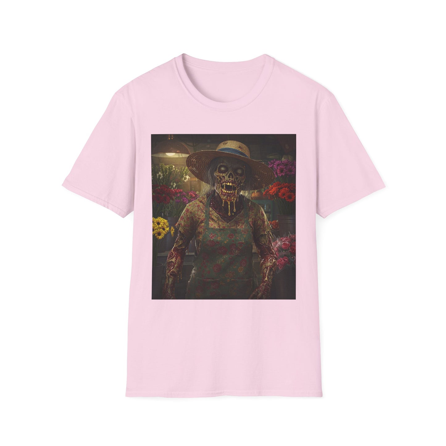 Unisex Softstyle T-Shirt - Vintage Floral Skeleton Design for Halloween