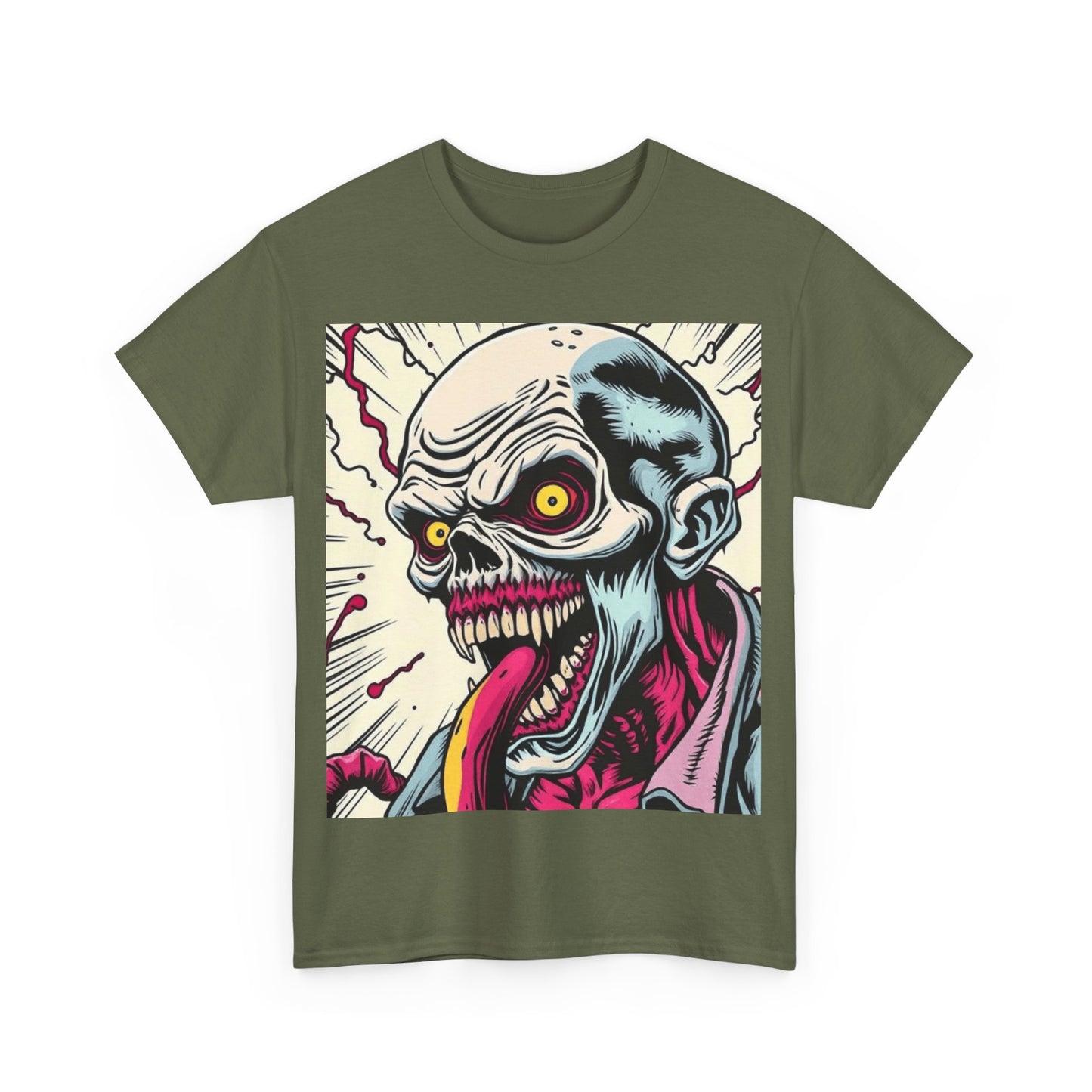 UK - Zombie Graphic Tee - Unisex Heavy Cotton T-Shirt for Halloween and Horror Fans