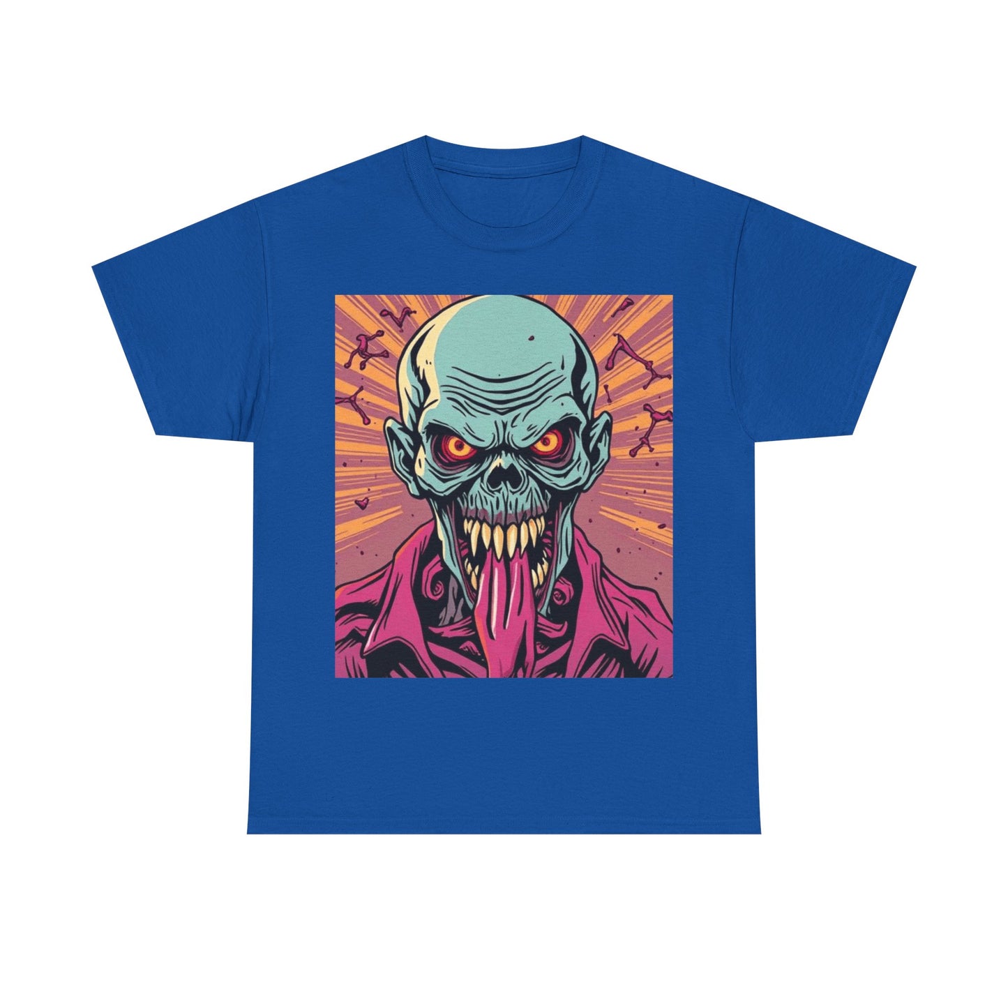 UK - Unisex Heavy Cotton Tee - Retro Skull Graphic Tee