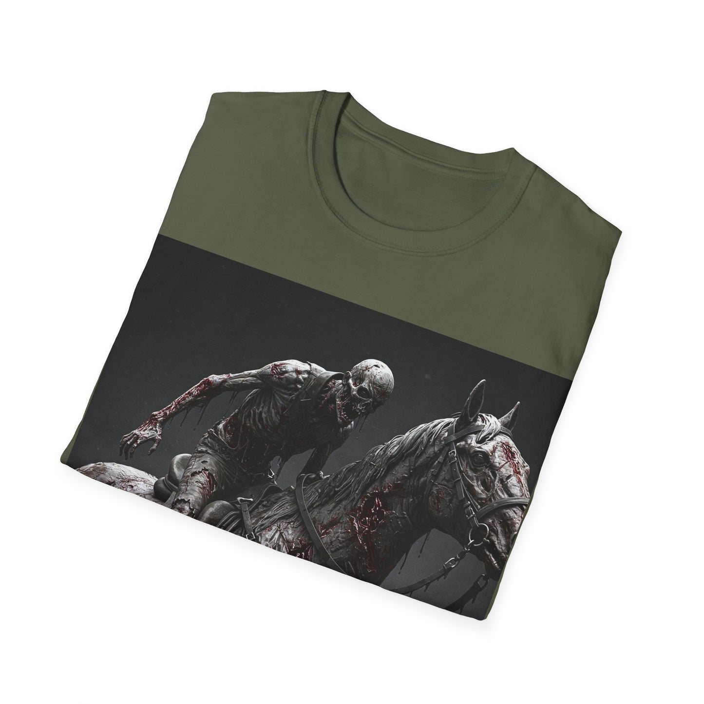 UK - Zombie Horse Apocalyptic Portrait Tee, bold, decaying zombie graphic