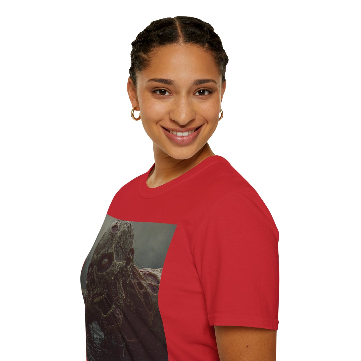 Creepy Skeleton Unisex Softstyle T-Shirt - Perfect for Halloween and Horror Fans