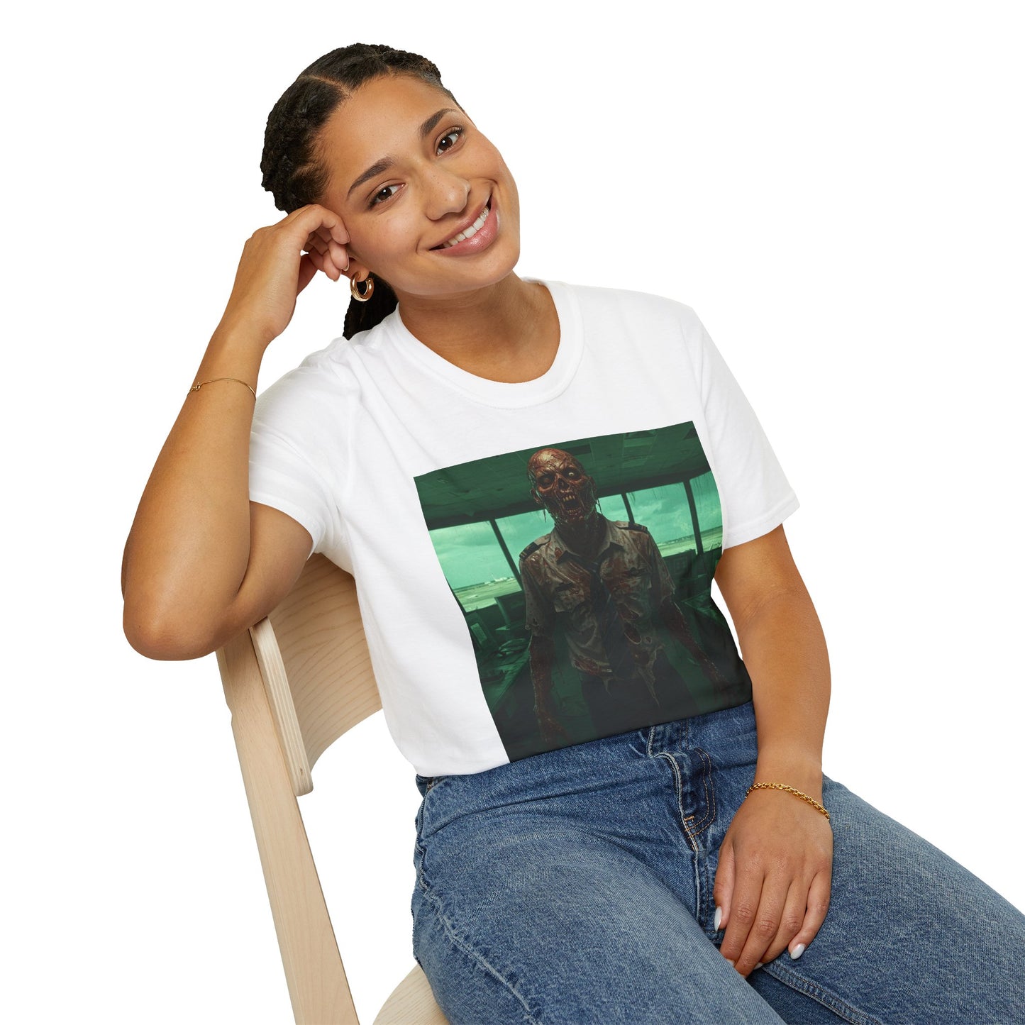 Unisex Softstyle Zombie Graphic Tee - Perfect for Halloween and Horror Fans
