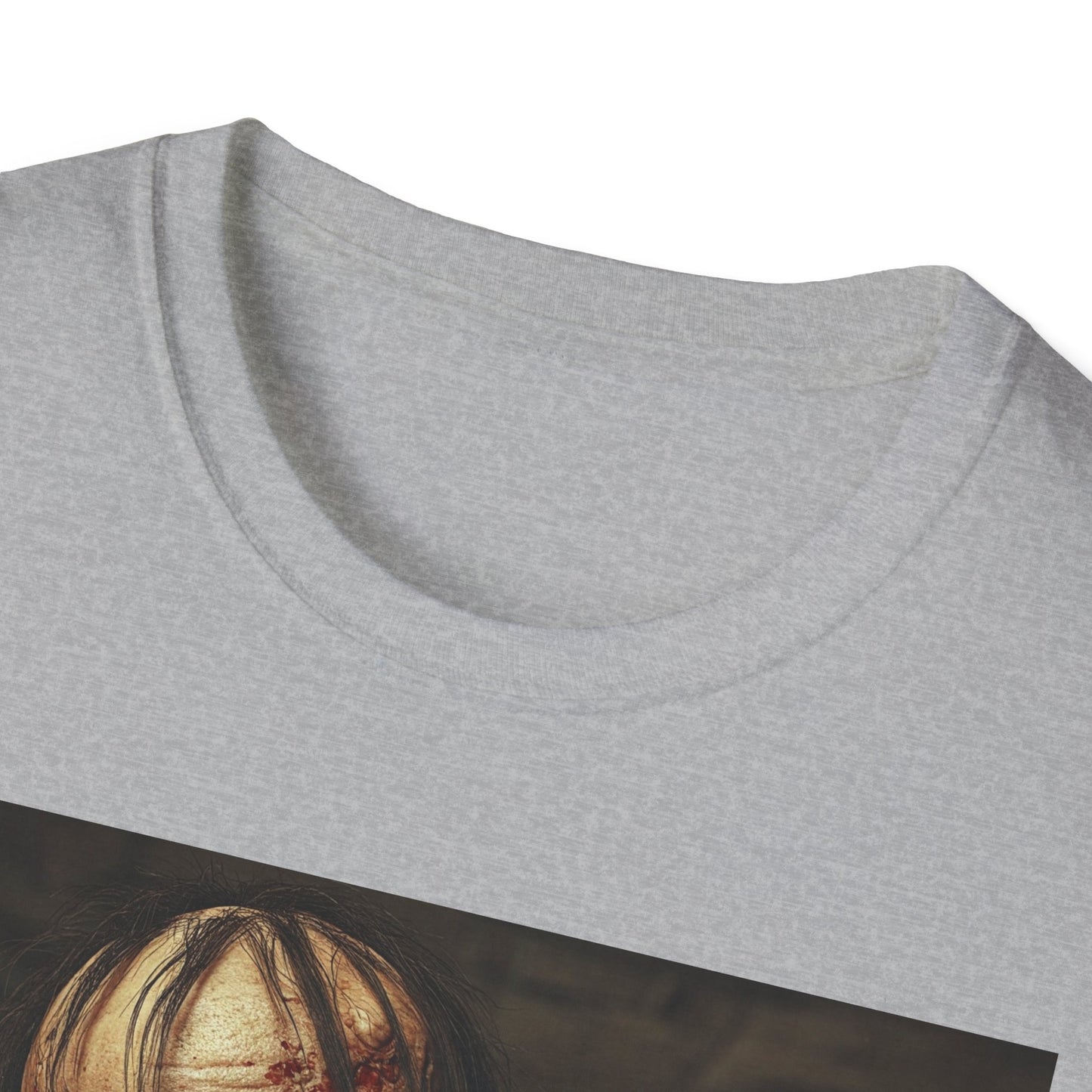 Creepy Skeleton Unisex Softstyle T-Shirt - Perfect for Halloween and Horror Fans