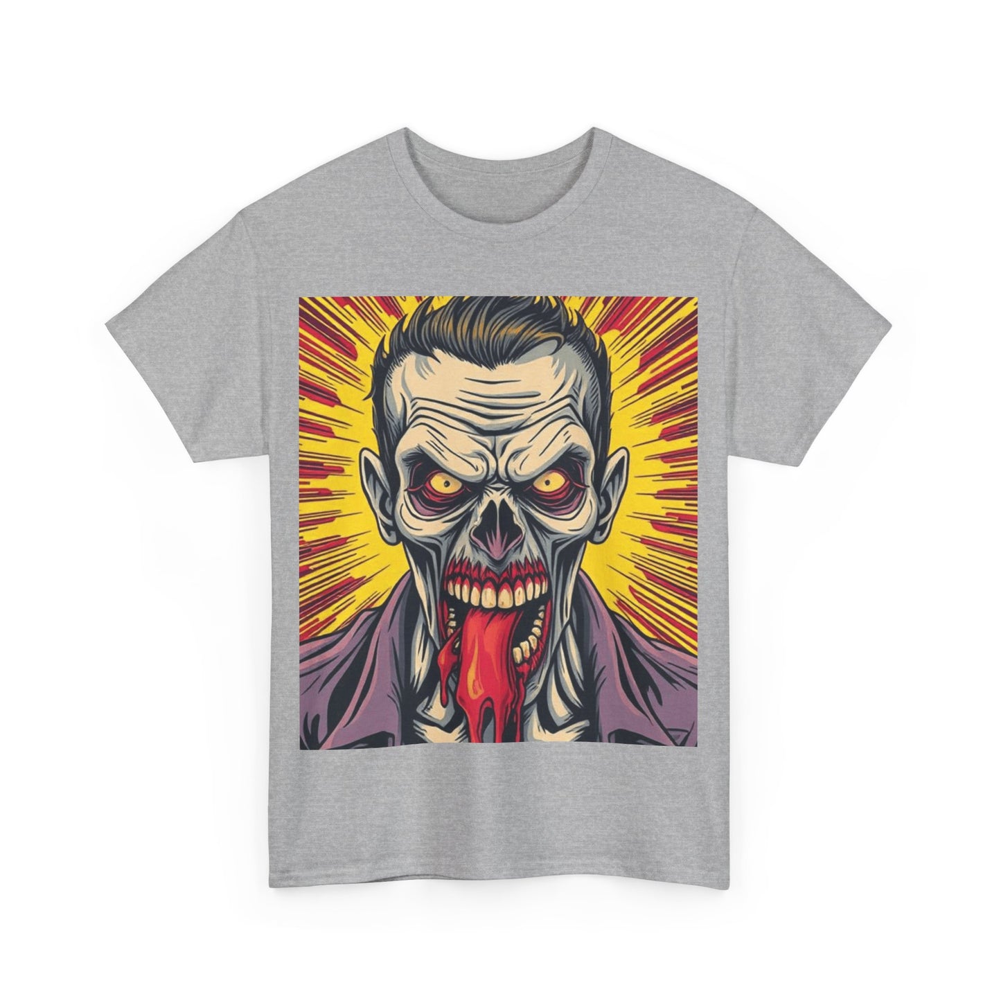 UK - Zombie Horror Graphic Unisex Heavy Cotton Tee - Perfect for Halloween and Fans of Spooky Style