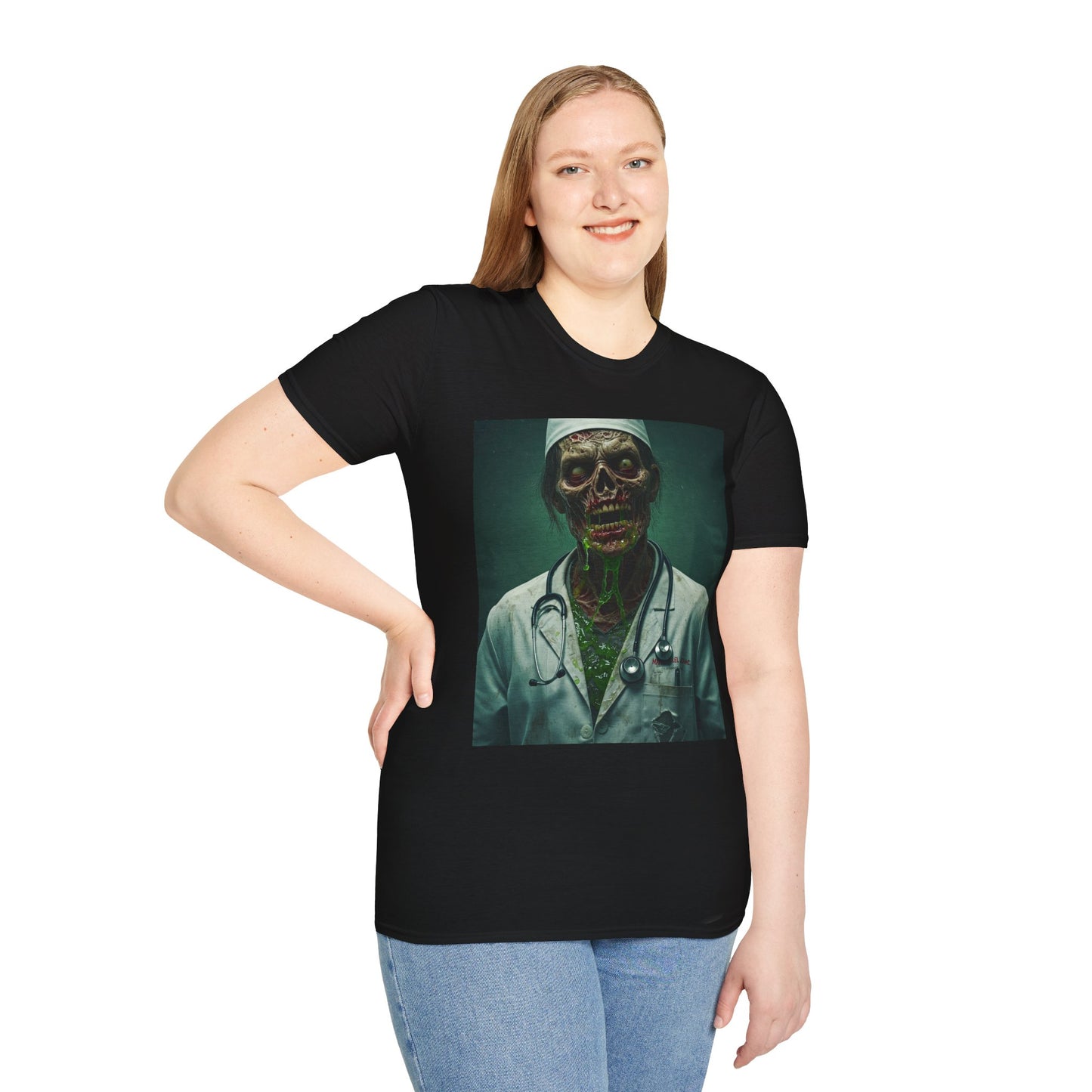 Zombie Doctor Unisex Softstyle T-Shirt - Perfect for Halloween and Horror Fans