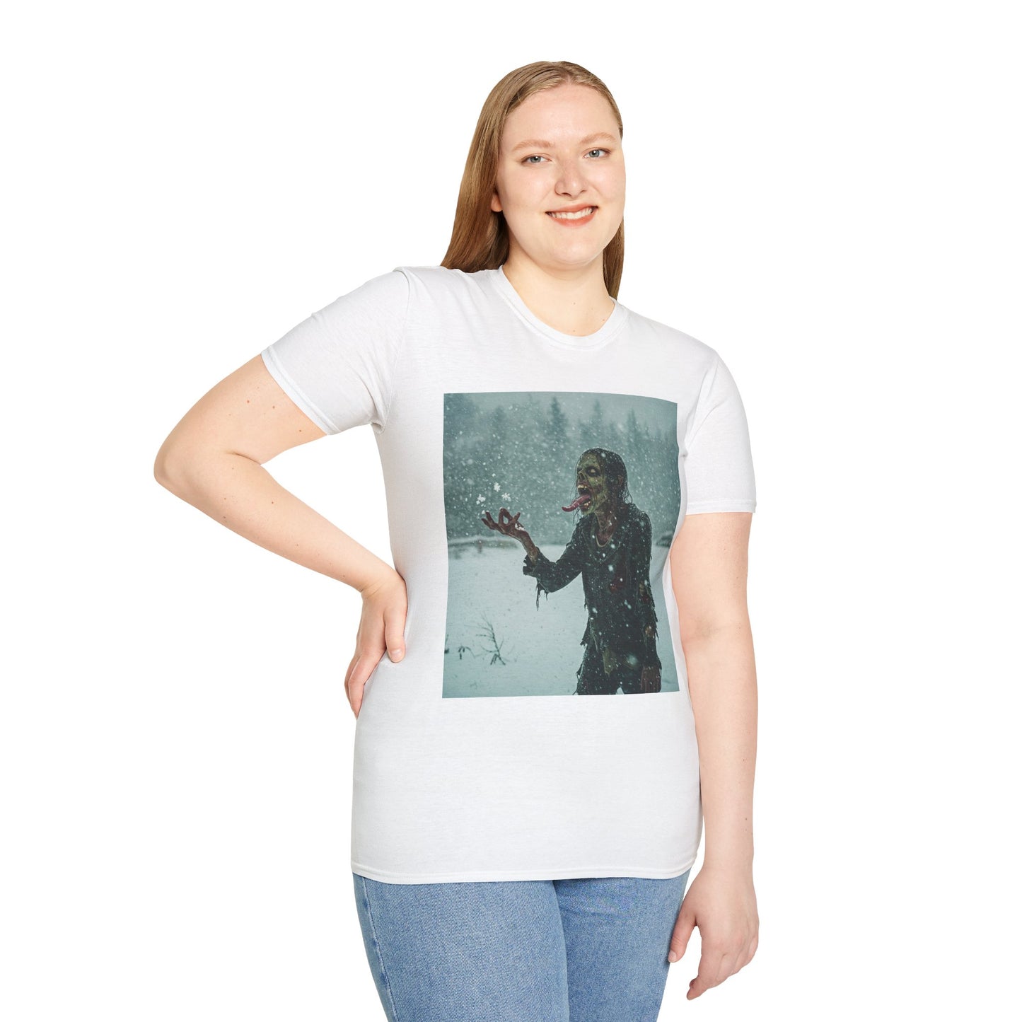Chilling Horror Graphic Tee - Unisex Softstyle T-Shirt with Spooky Design