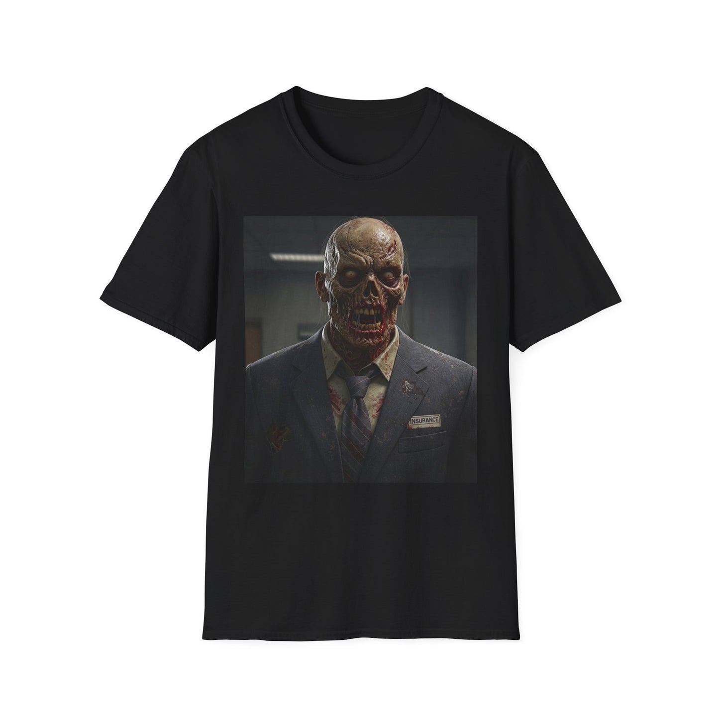 Creepy Zombie Businessman Unisex Softstyle T-Shirt