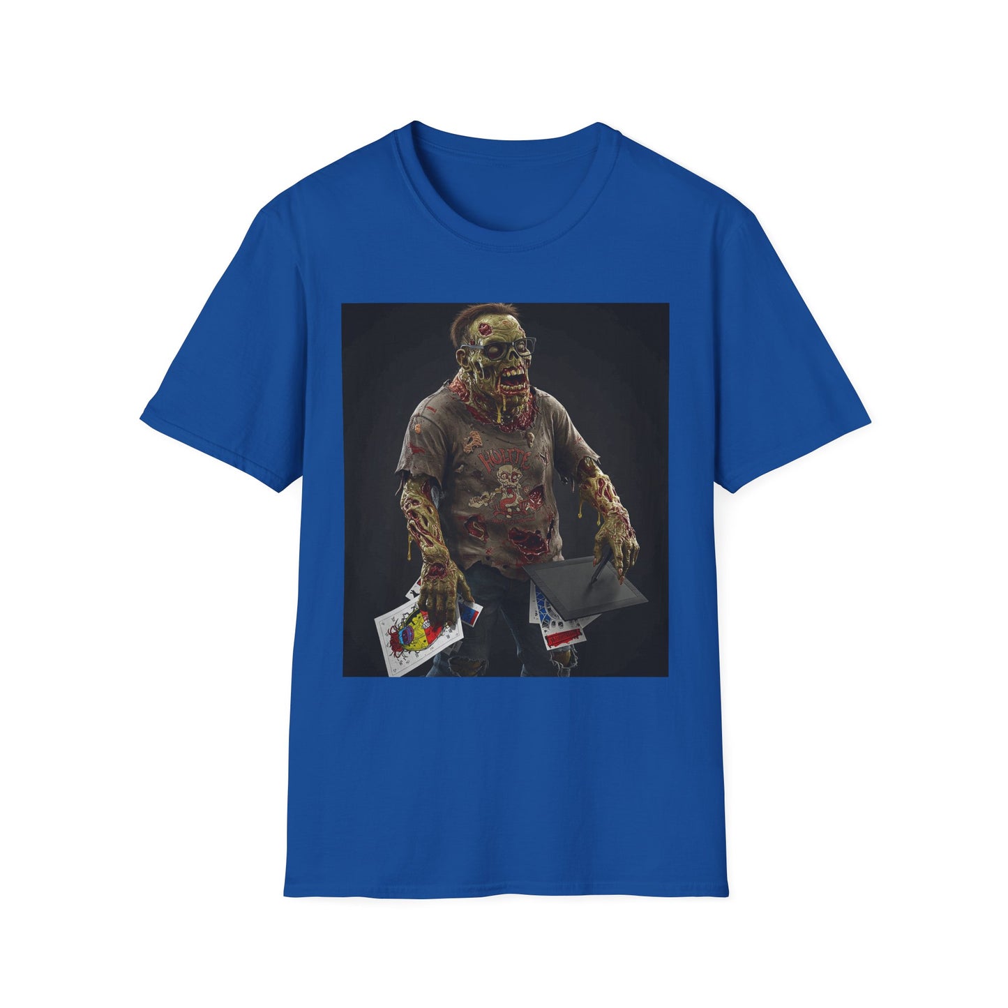Zombie Graphic Unisex Softstyle T-Shirt - Perfect for Halloween and Casual Wear