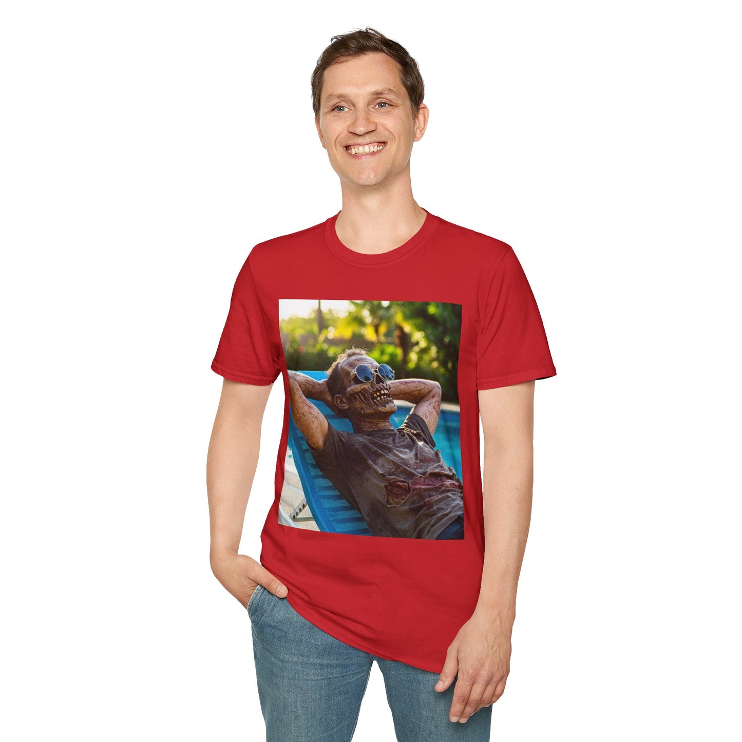 Chillin' Zombie Unisex Softstyle T-Shirt | Halloween Apparel