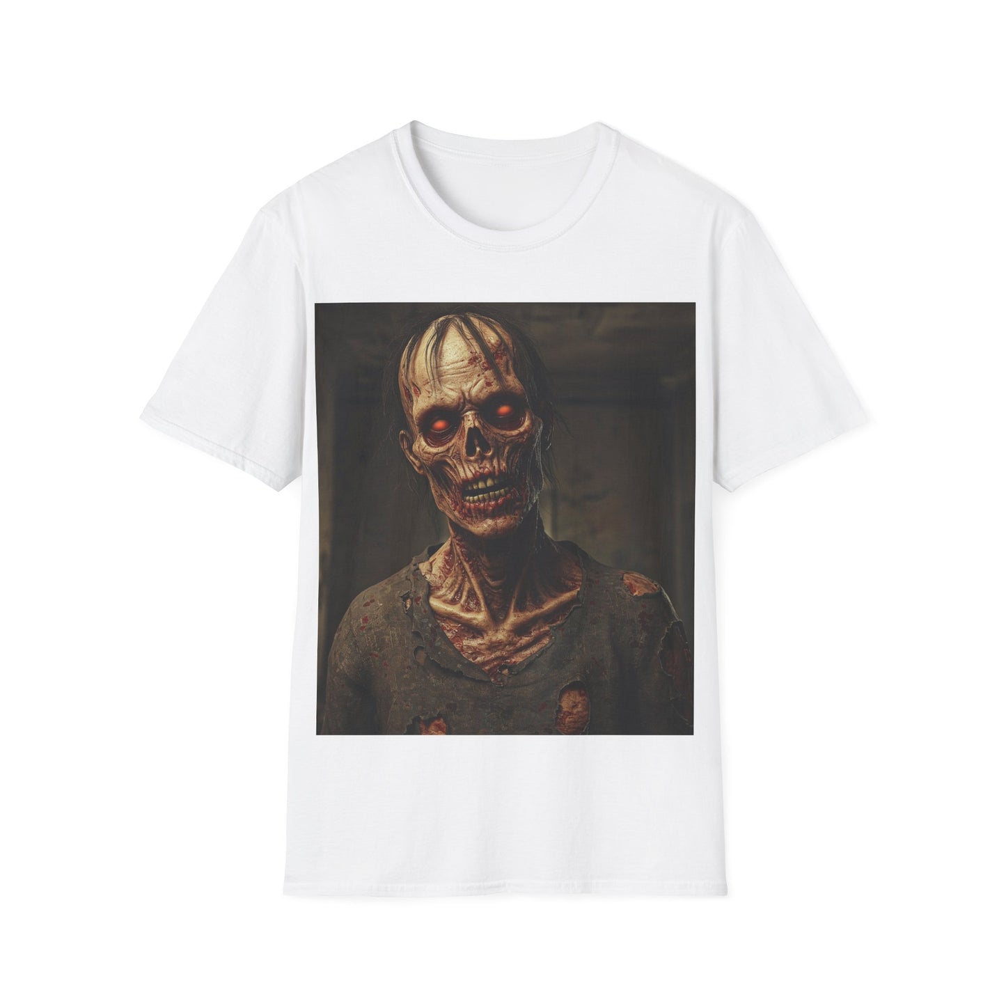 UK - Creepy Skeleton Unisex Softstyle T-Shirt - Perfect for Halloween and Horror Fans
