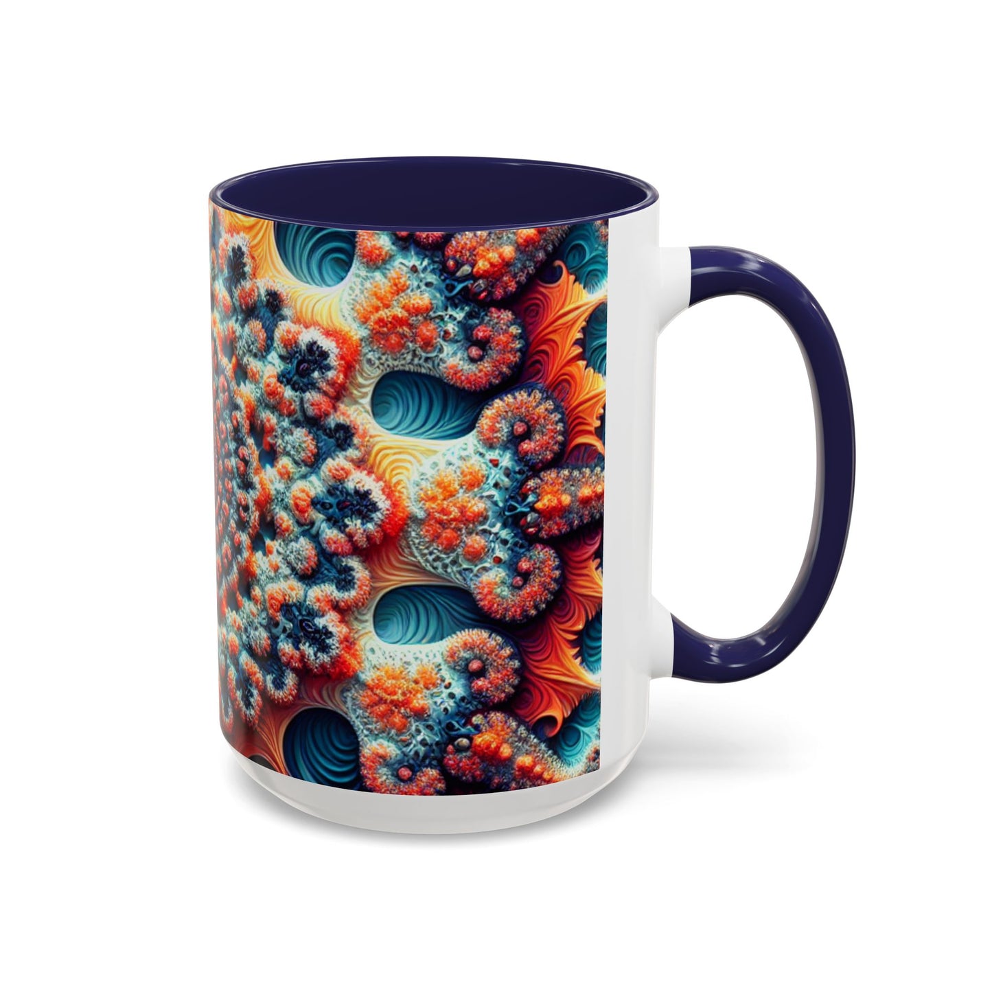 Vibrant Kaleidoscope Accent Coffee Mug - 11oz & 15oz