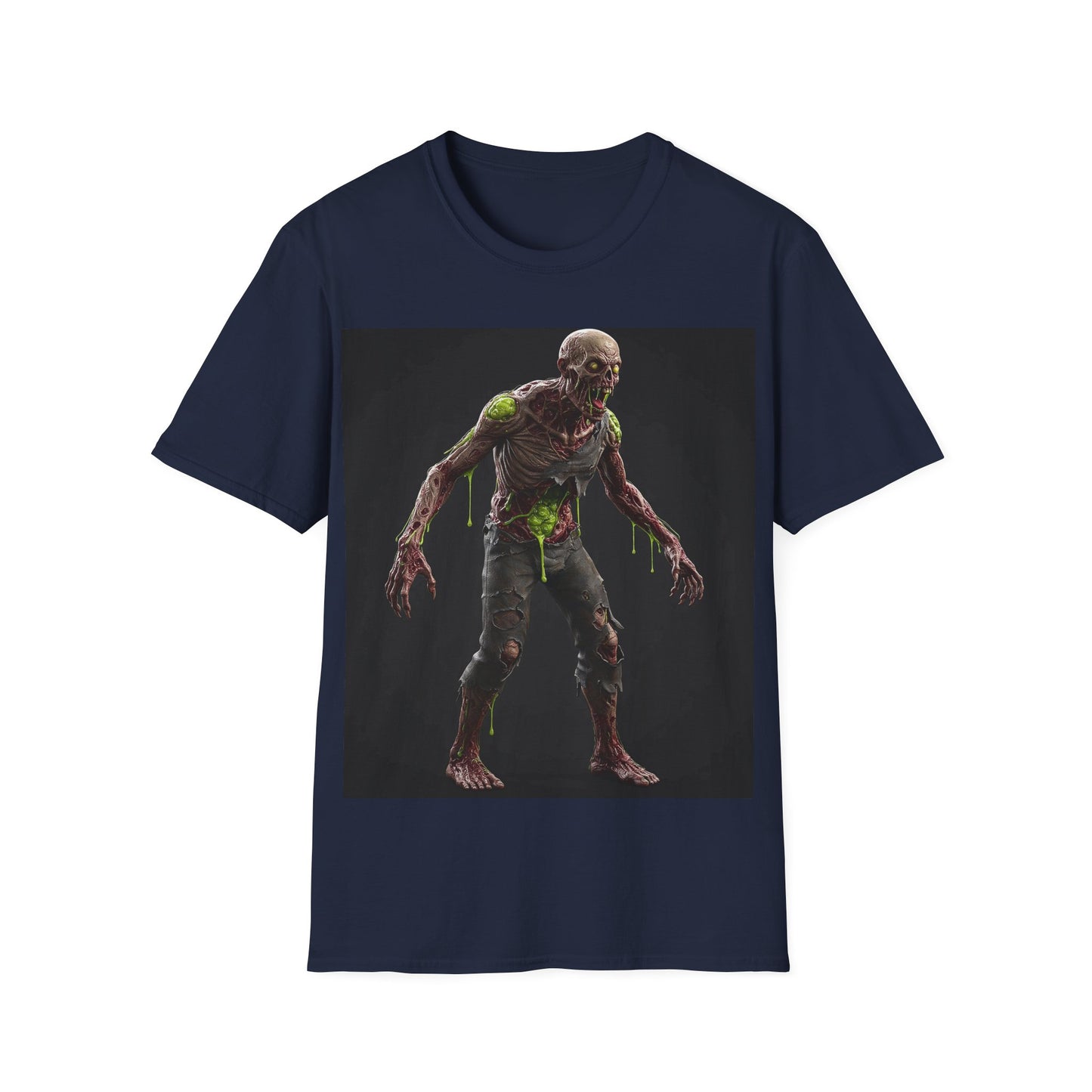 UK - Zombie Graphic Unisex Softstyle T-Shirt - Perfect for Halloween and Horror Fans