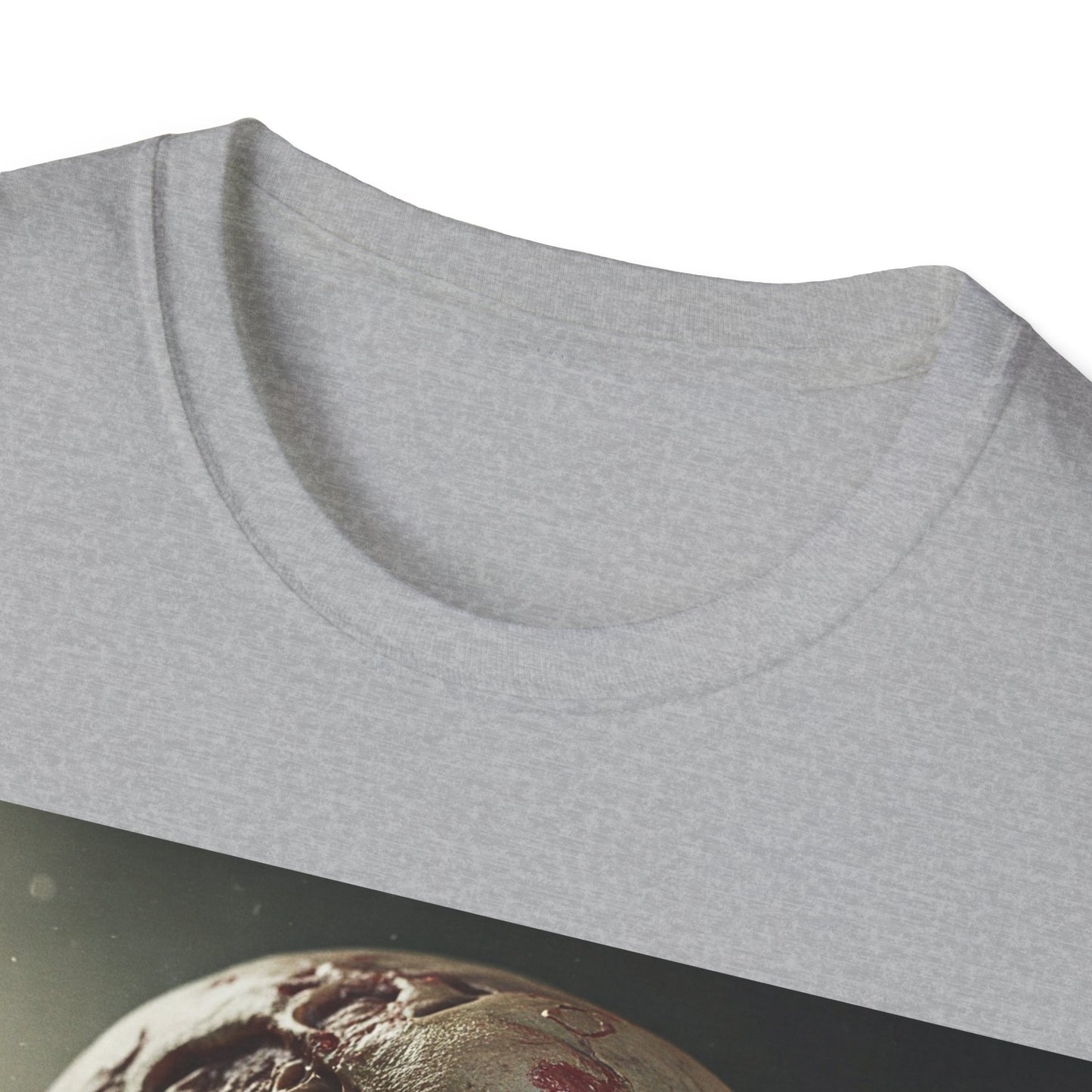 UK - Horror-Themed Unisex Softstyle T-Shirt with Zombie Design