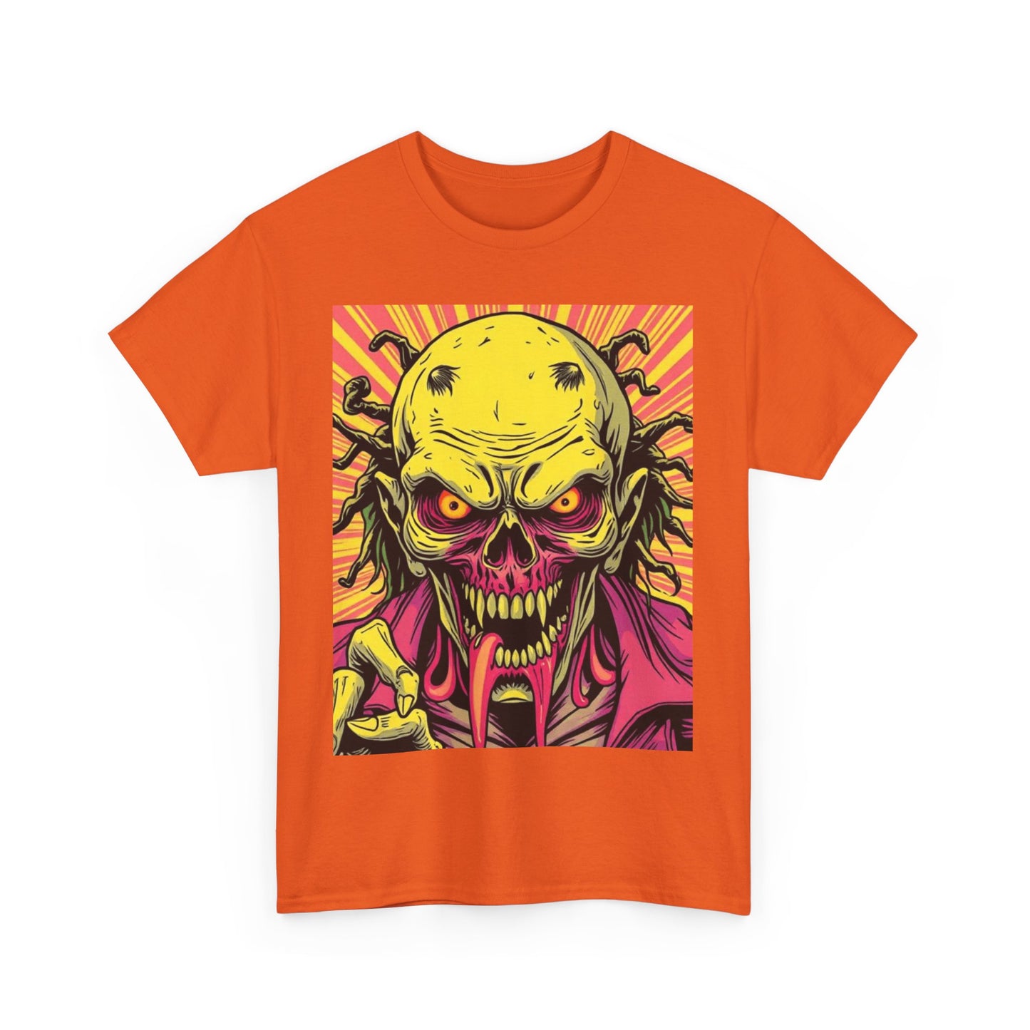 Unisex Heavy Cotton Tee - Spooky Skeleton Design for Halloween