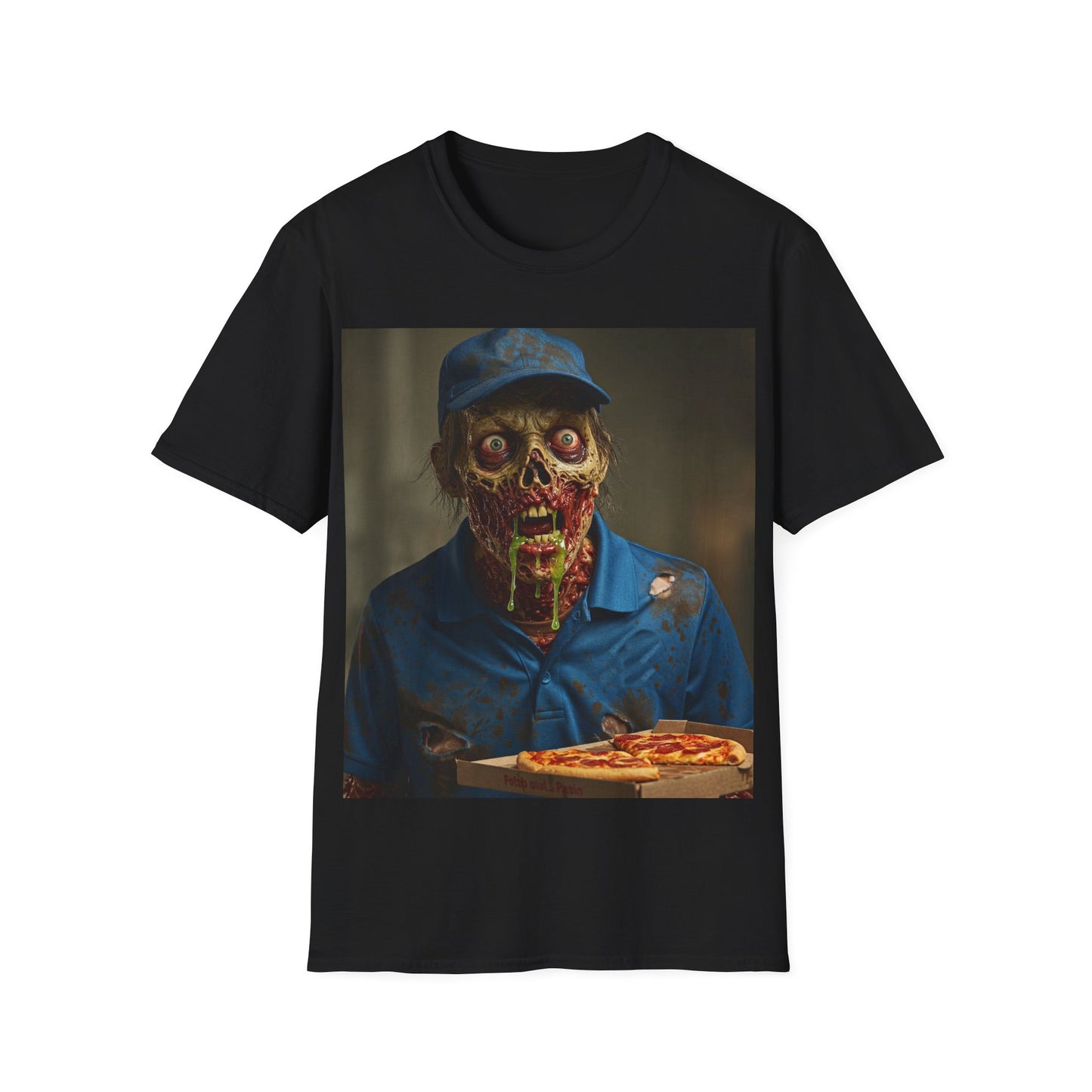 UK - Horror Pizza Delivery Zombie T-Shirt - Unisex Softstyle Tee