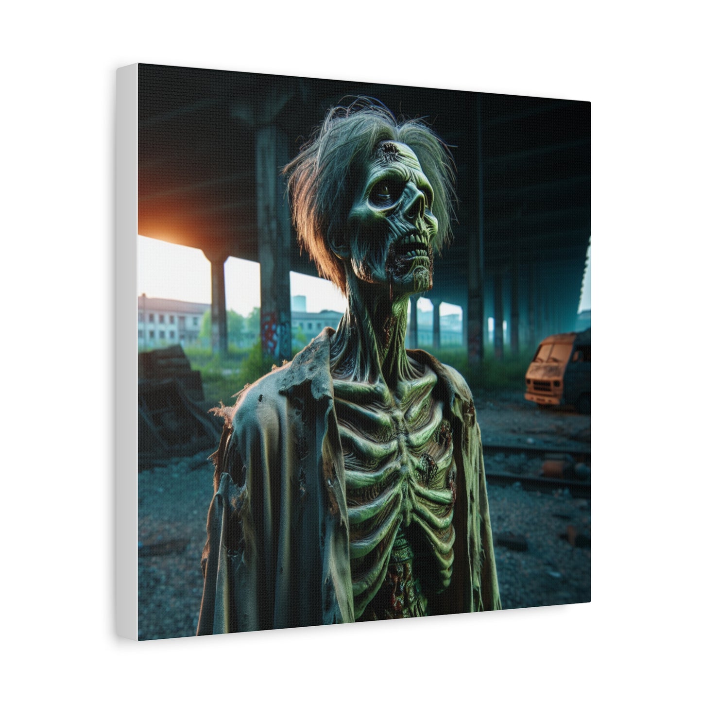 Creepy Skeleton Wall Art | Matte Canvas Decor for Halloween & Gothic Lovers