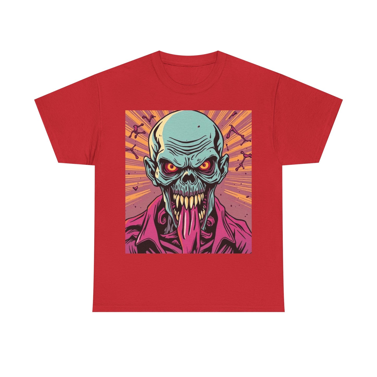 UK - Unisex Heavy Cotton Tee - Retro Skull Graphic Tee
