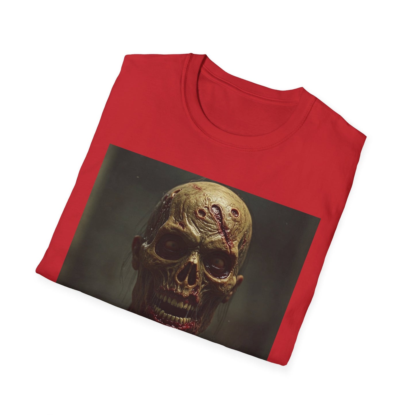 Unisex Softstyle T-Shirt - Creepy Skull Design - Perfect for Halloween or Casual Wear