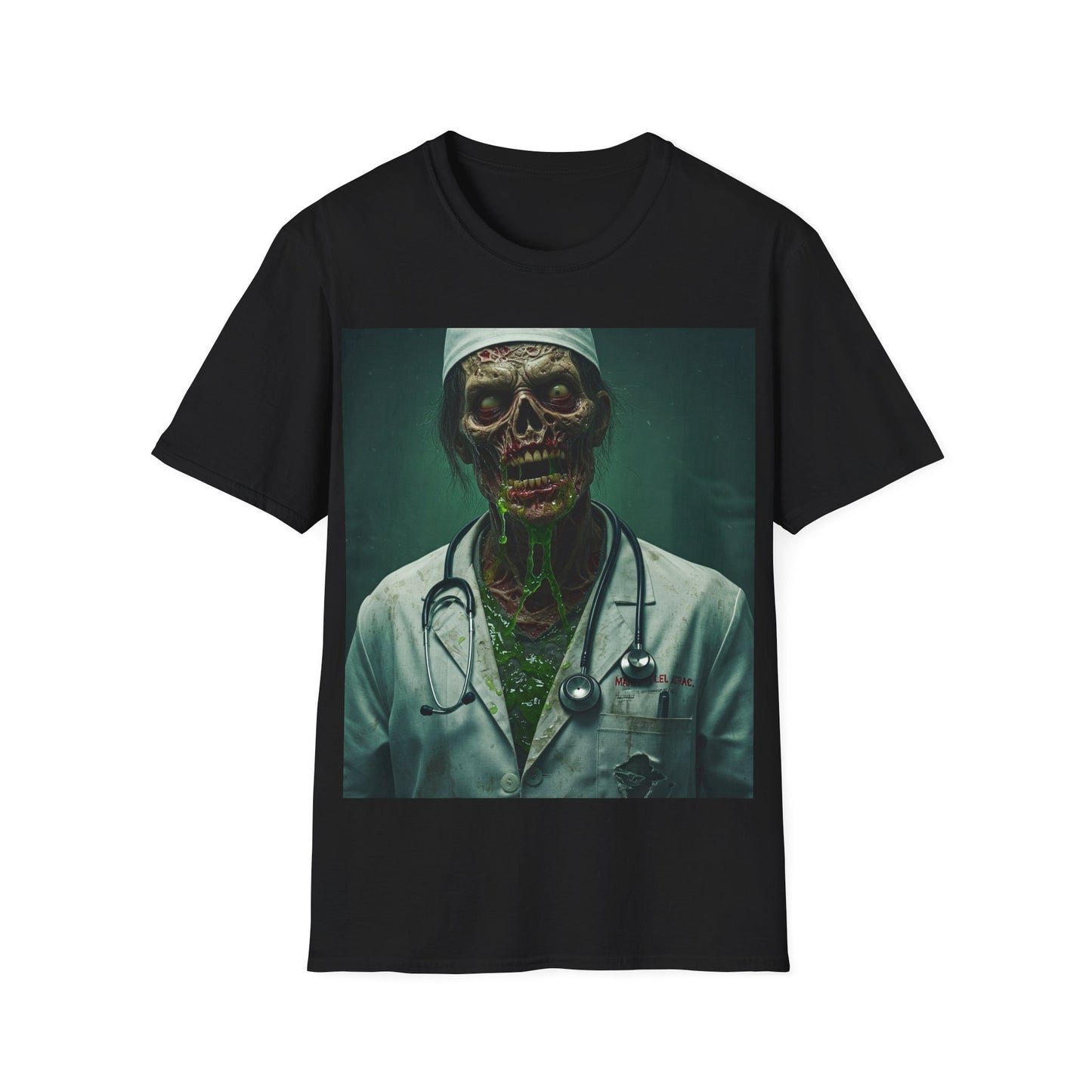UK - Zombie Doctor Unisex Softstyle T-Shirt - Perfect for Halloween and Horror Fans
