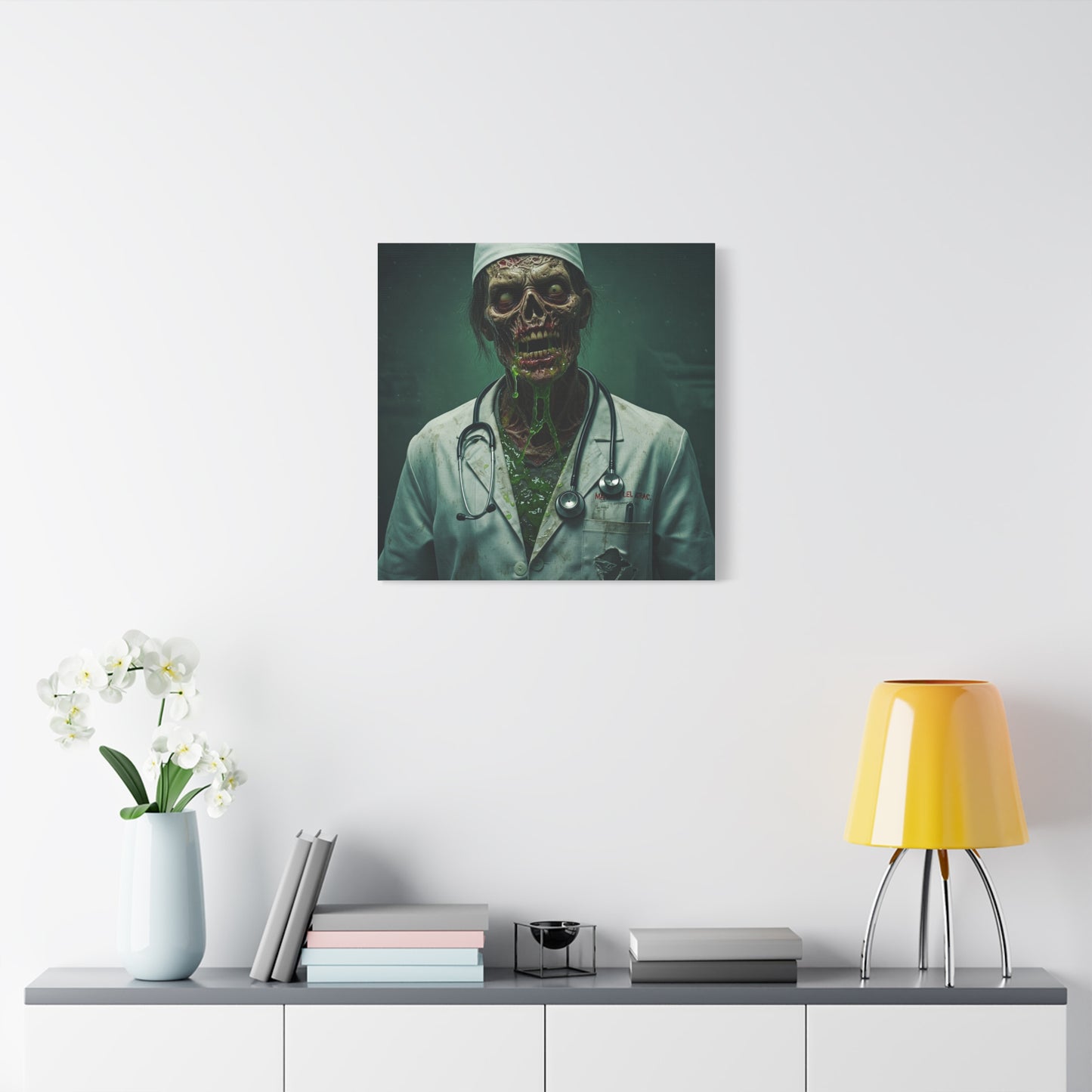 Zombie Doctor Canvas Art | Horror Medical Wall Decor | Perfect for Halloween