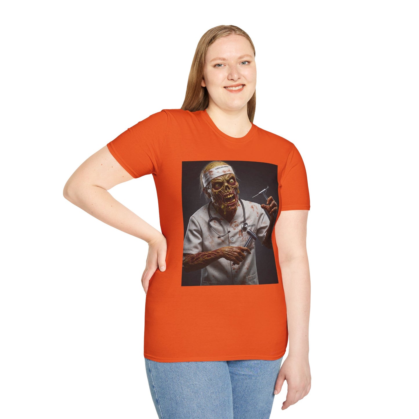 Zombie Doctor Unisex Softstyle T-Shirt - Perfect for Halloween & Horror Fans