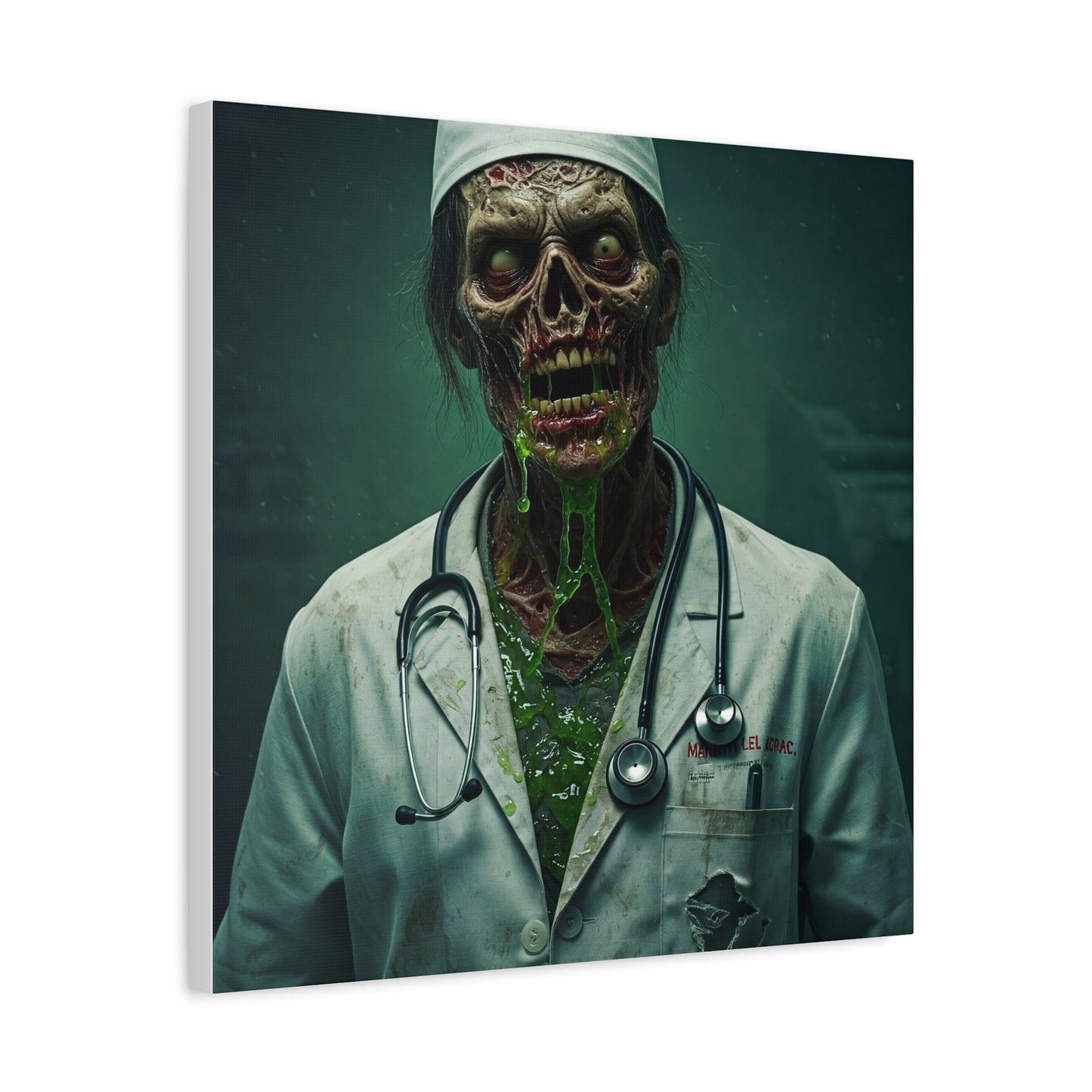 Zombie Doctor Canvas Art | Horror Medical Wall Decor | Perfect for Halloween