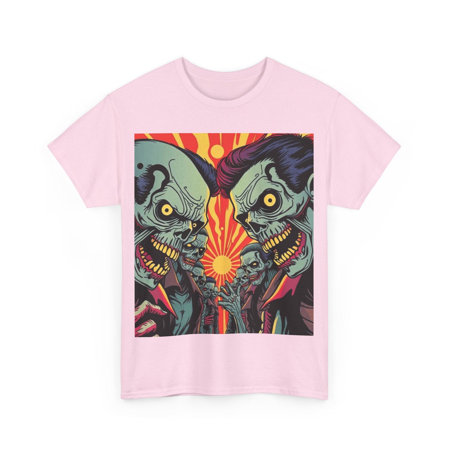 UK - Retro Zombie Clash Unisex Heavy Cotton Tee