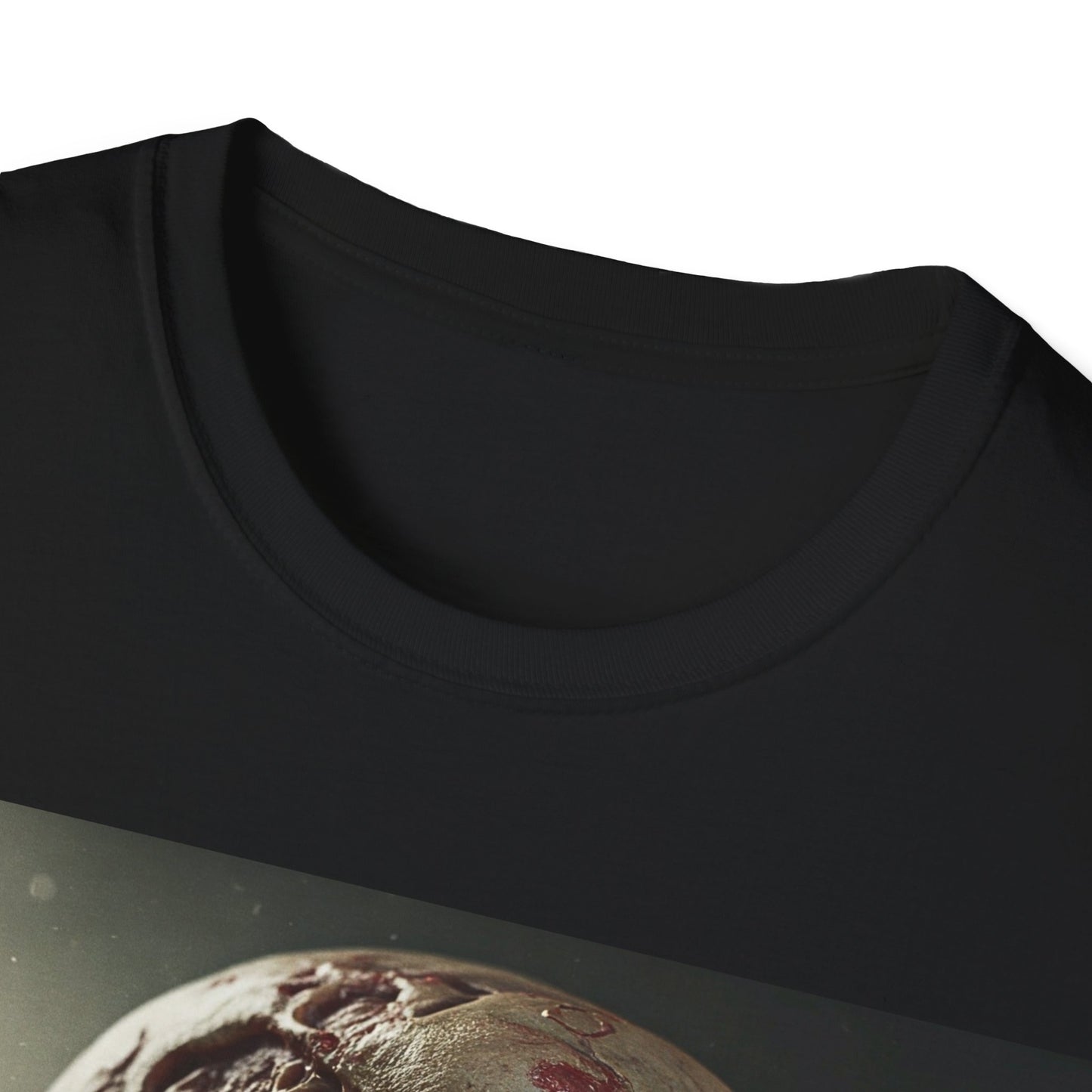 UK - Horror-Themed Unisex Softstyle T-Shirt with Zombie Design