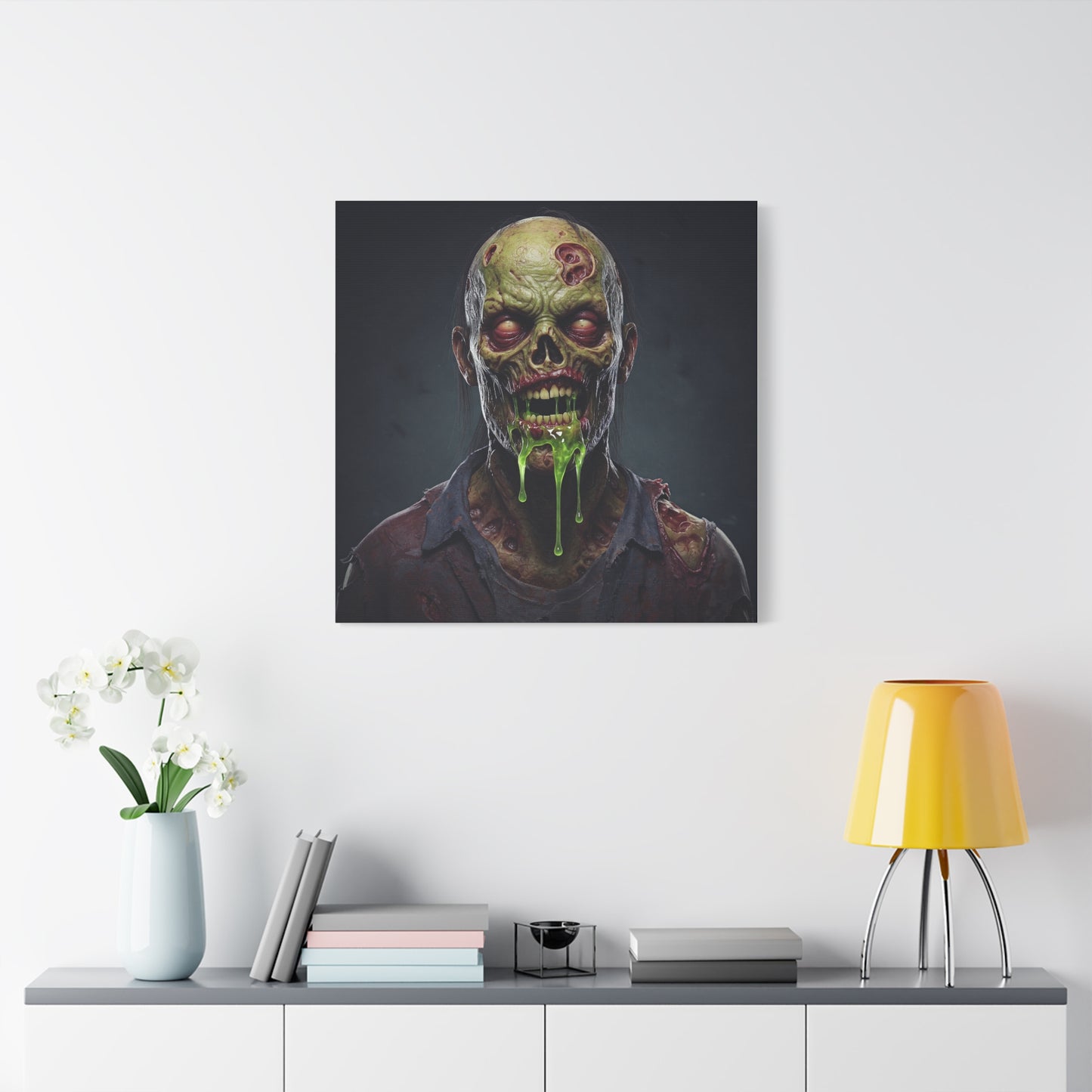 Zombie Art Canvas Wall Decoration - Spooky Halloween Home Decor