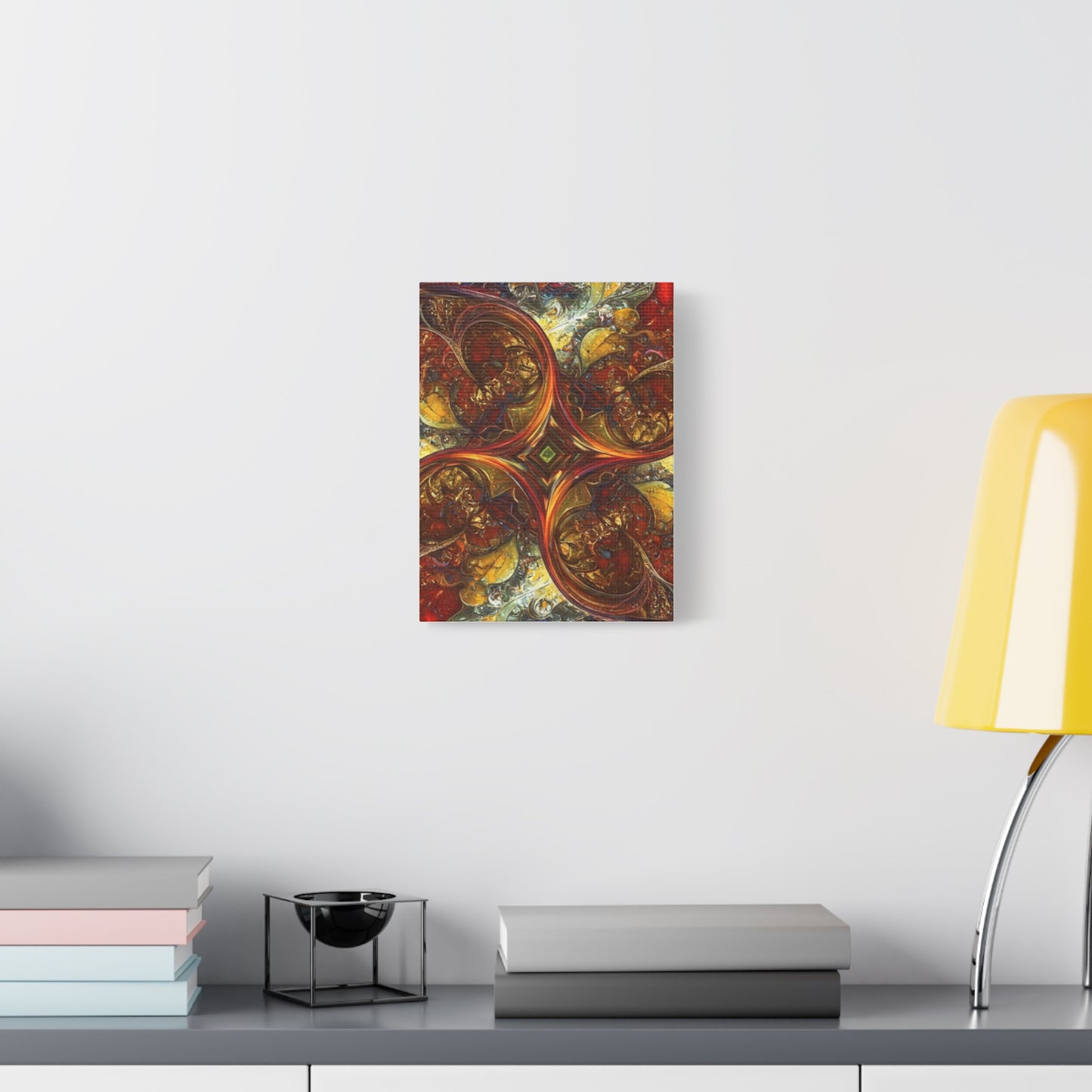 Abstract Art Matte Canvas Wall Decor - Vibrant Fractal Design, Colorful Home Accent