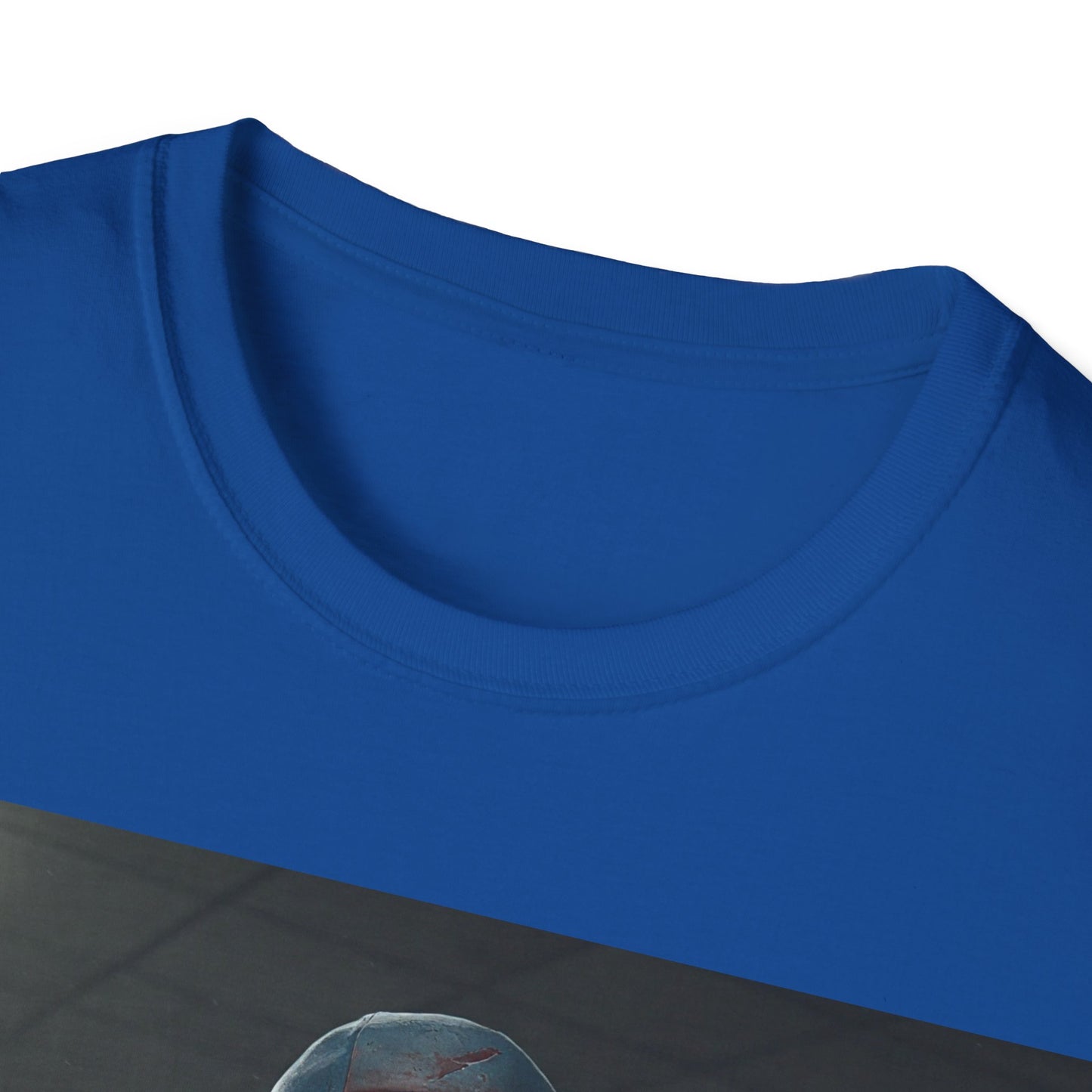 UK - Horror-Inspired Unisex Softstyle T-Shirt - Creepy Grocery Clerk Design