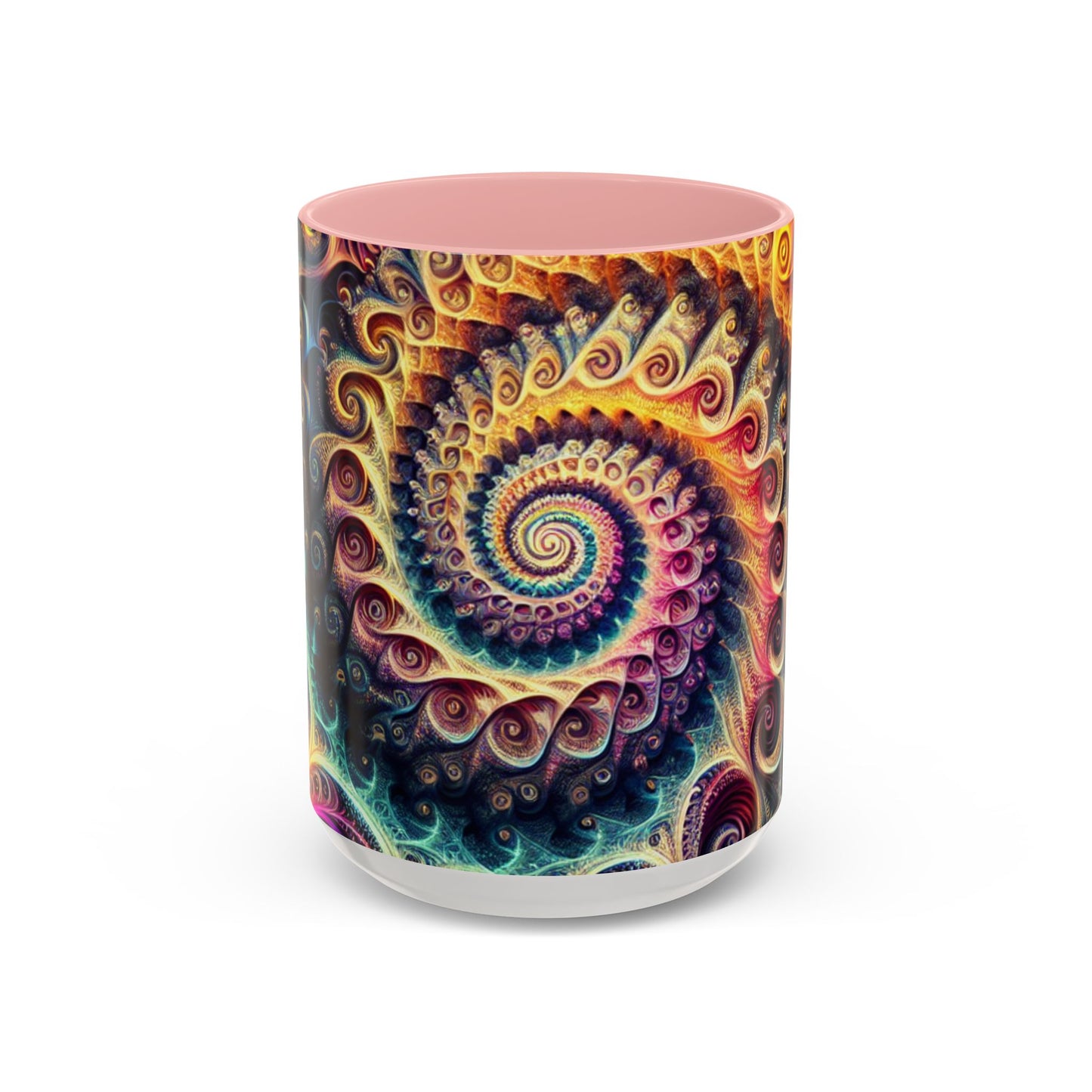 Colorful Swirl Accent Coffee Mug - Unique Spiral Design for Art Lovers