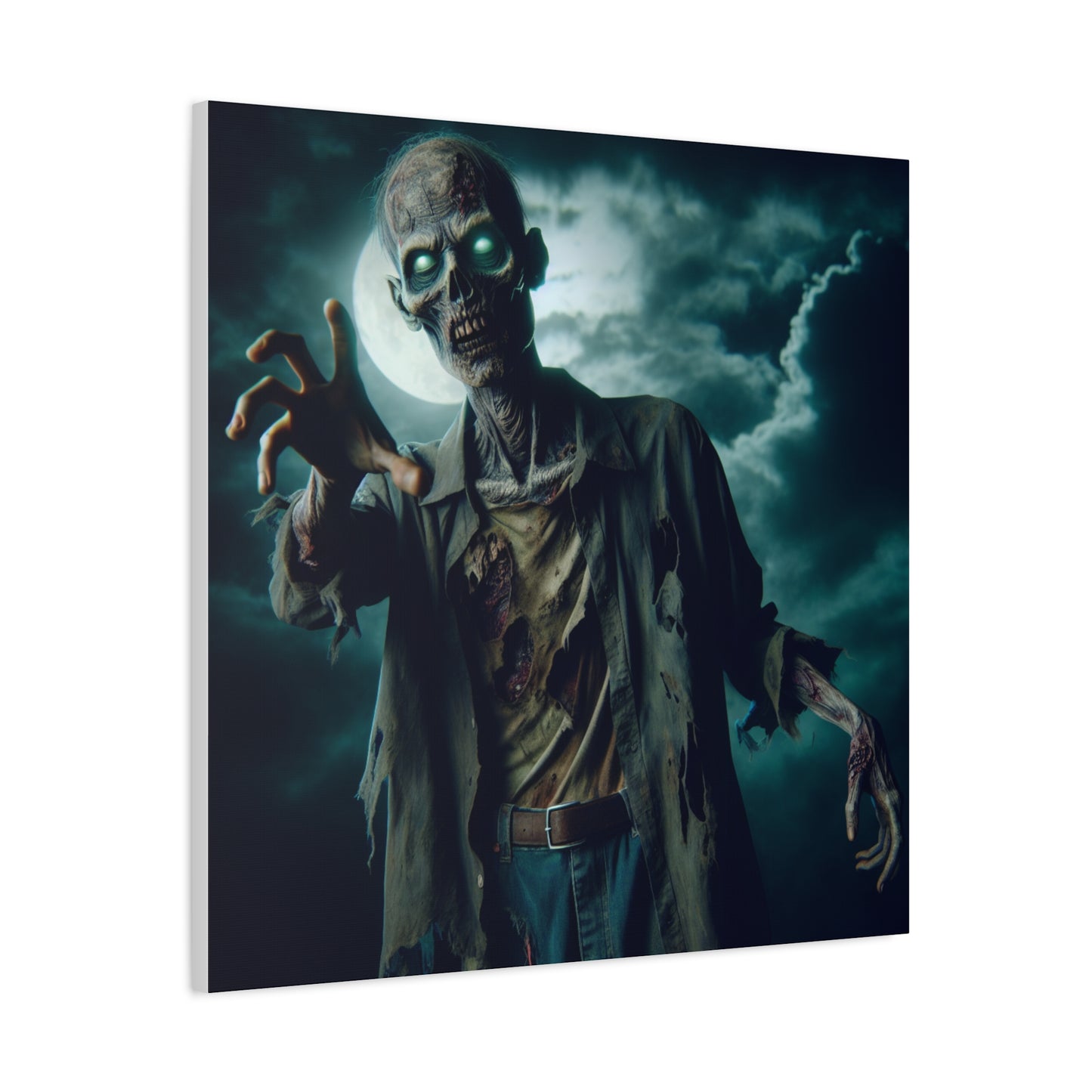 Zombie Art Matte Canvas Wall Decor - Spooky Halloween Home Decoration