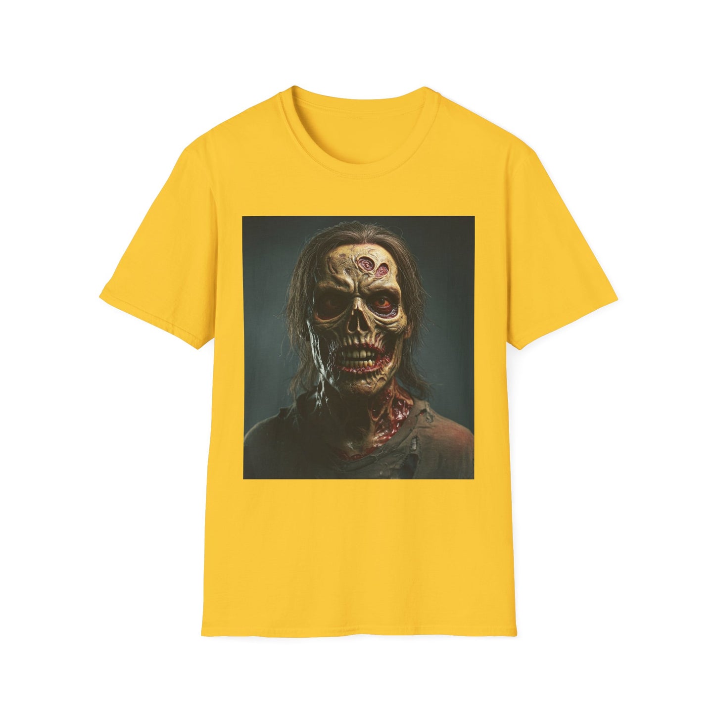 Apocalyptic Portrait Tee, bold, decaying zombie graphic