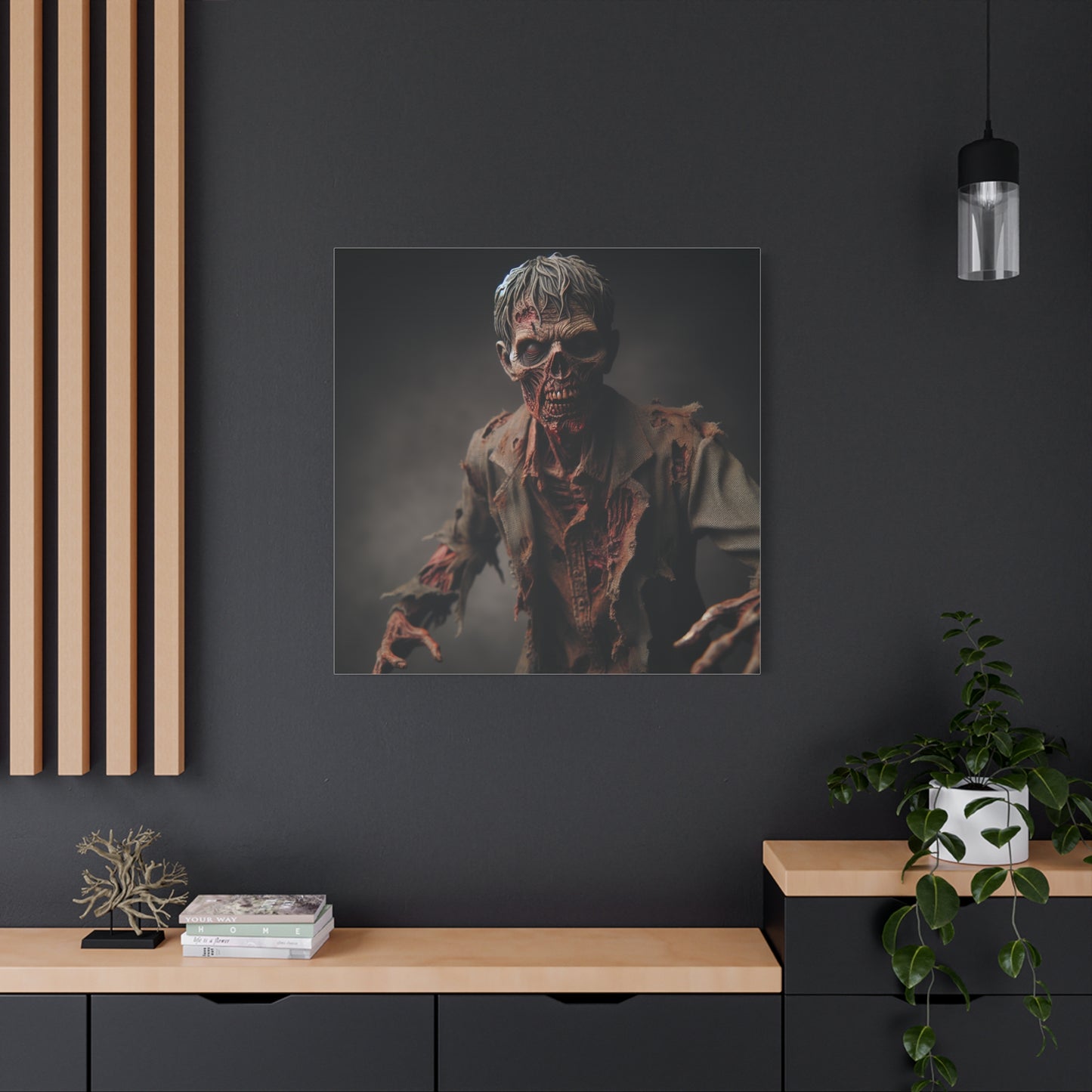 Zombie Art Canvas - Horror Wall Decor for Halloween