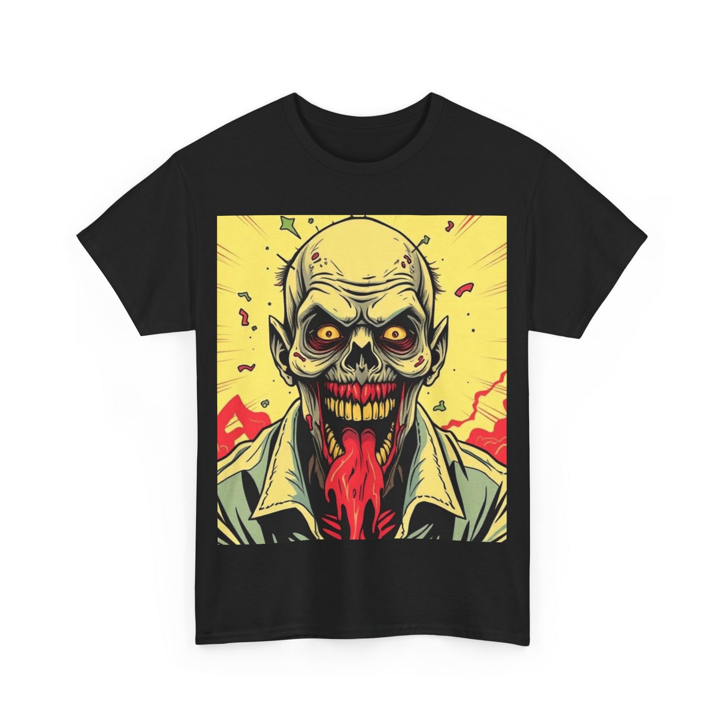 UK - Zombie Graphic Unisex Heavy Cotton Tee - Perfect for Horror Fans & Halloween