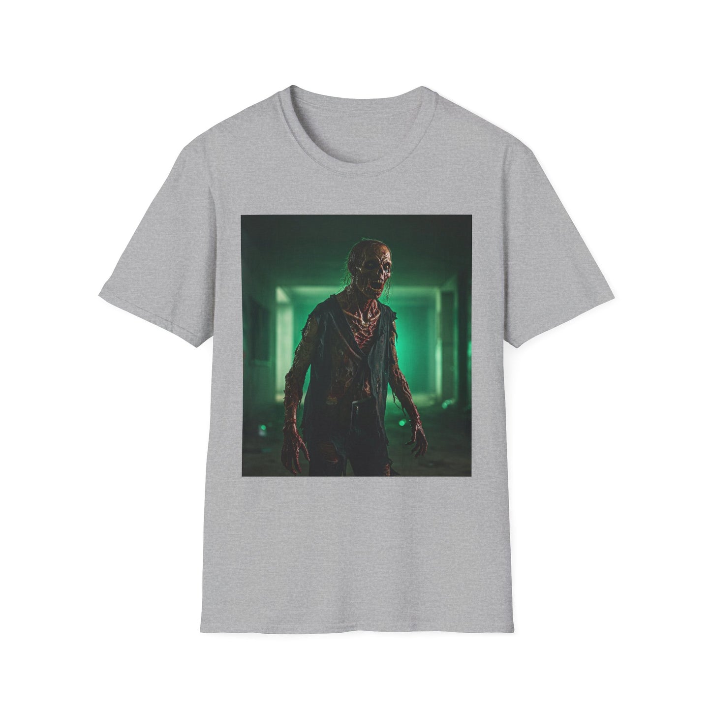 Apocalyptic Portrait Tee, bold, decaying zombie graphic