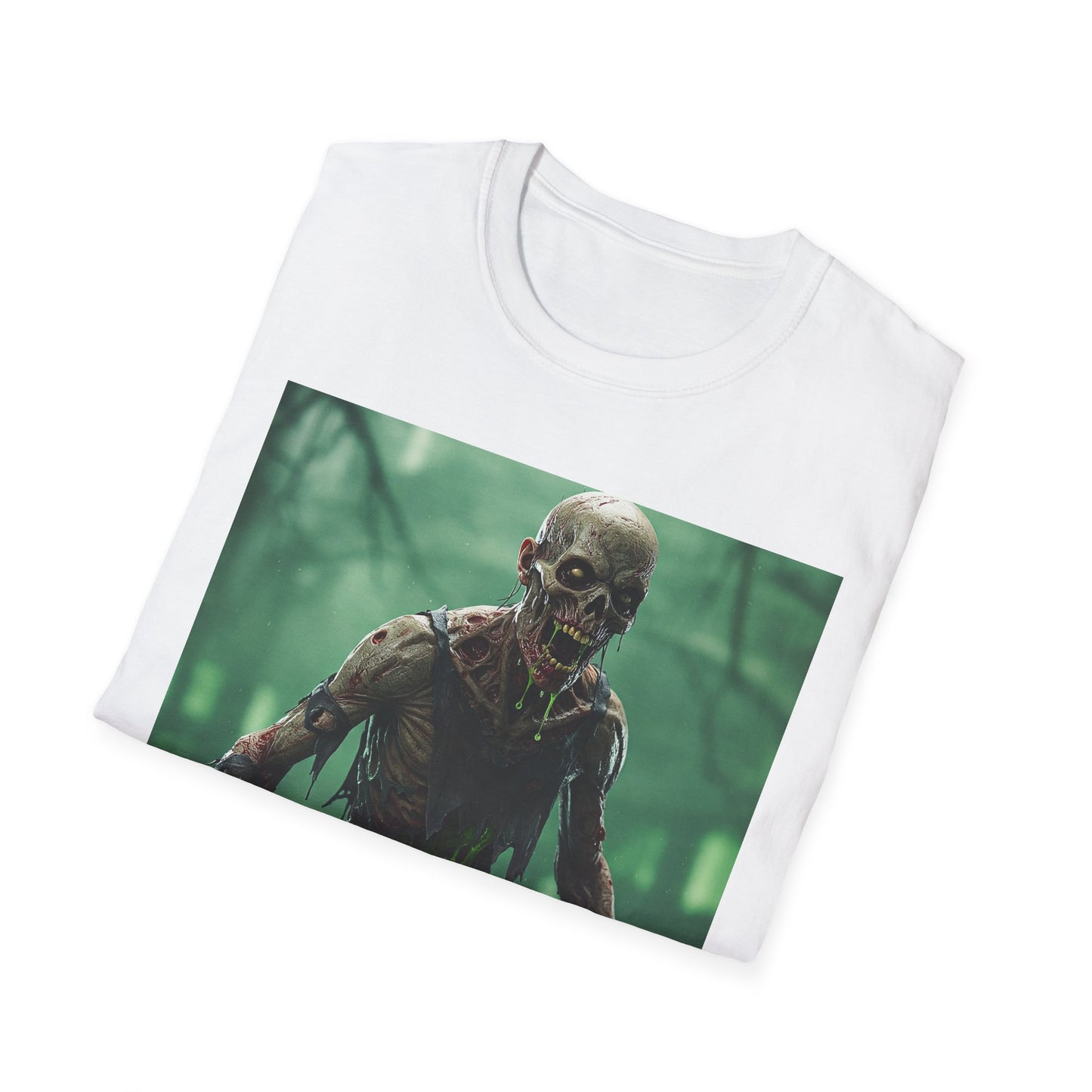 Apocalyptic Portrait Tee, bold, decaying zombie graphic