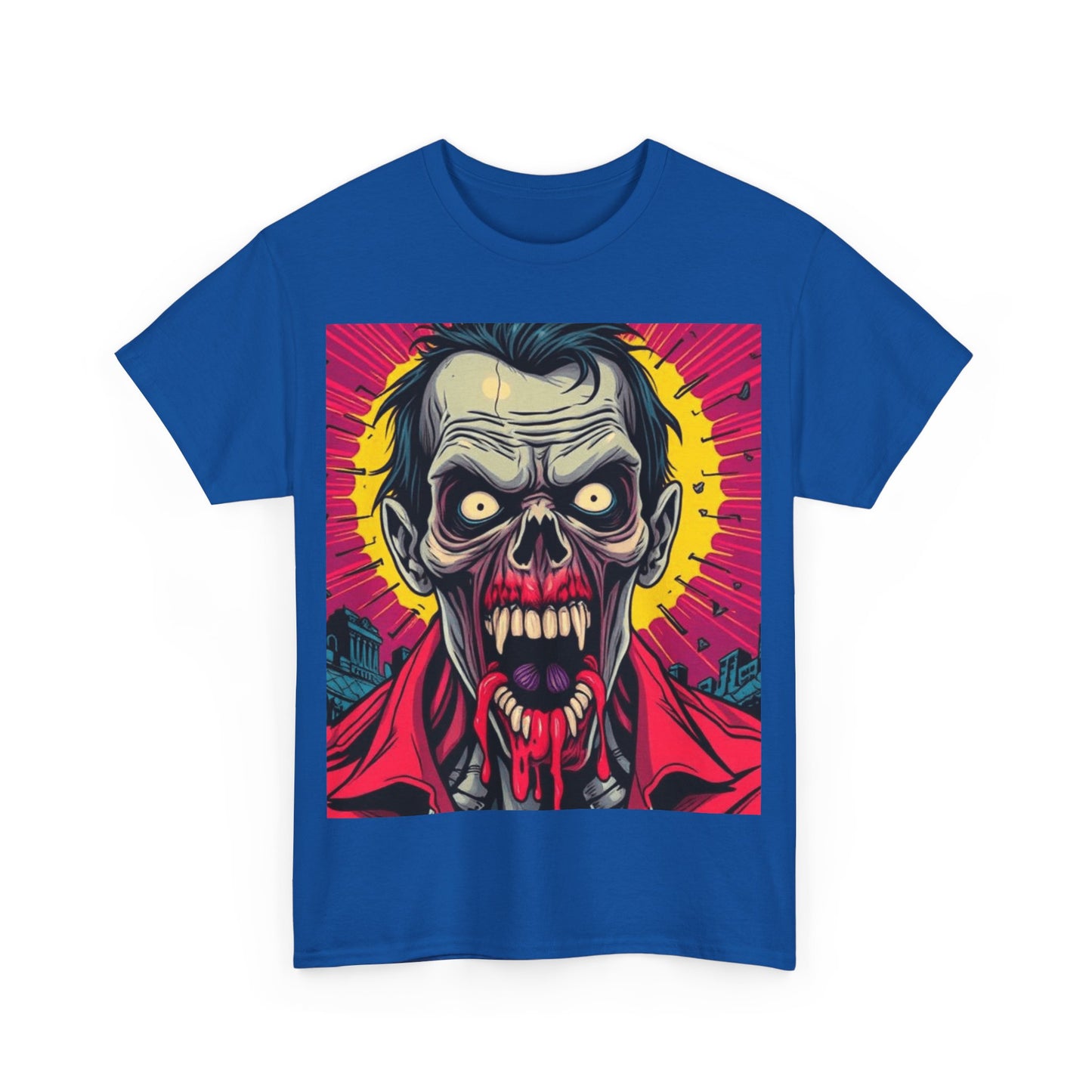UK - Unisex Heavy Cotton Tee - Retro Zombie Design