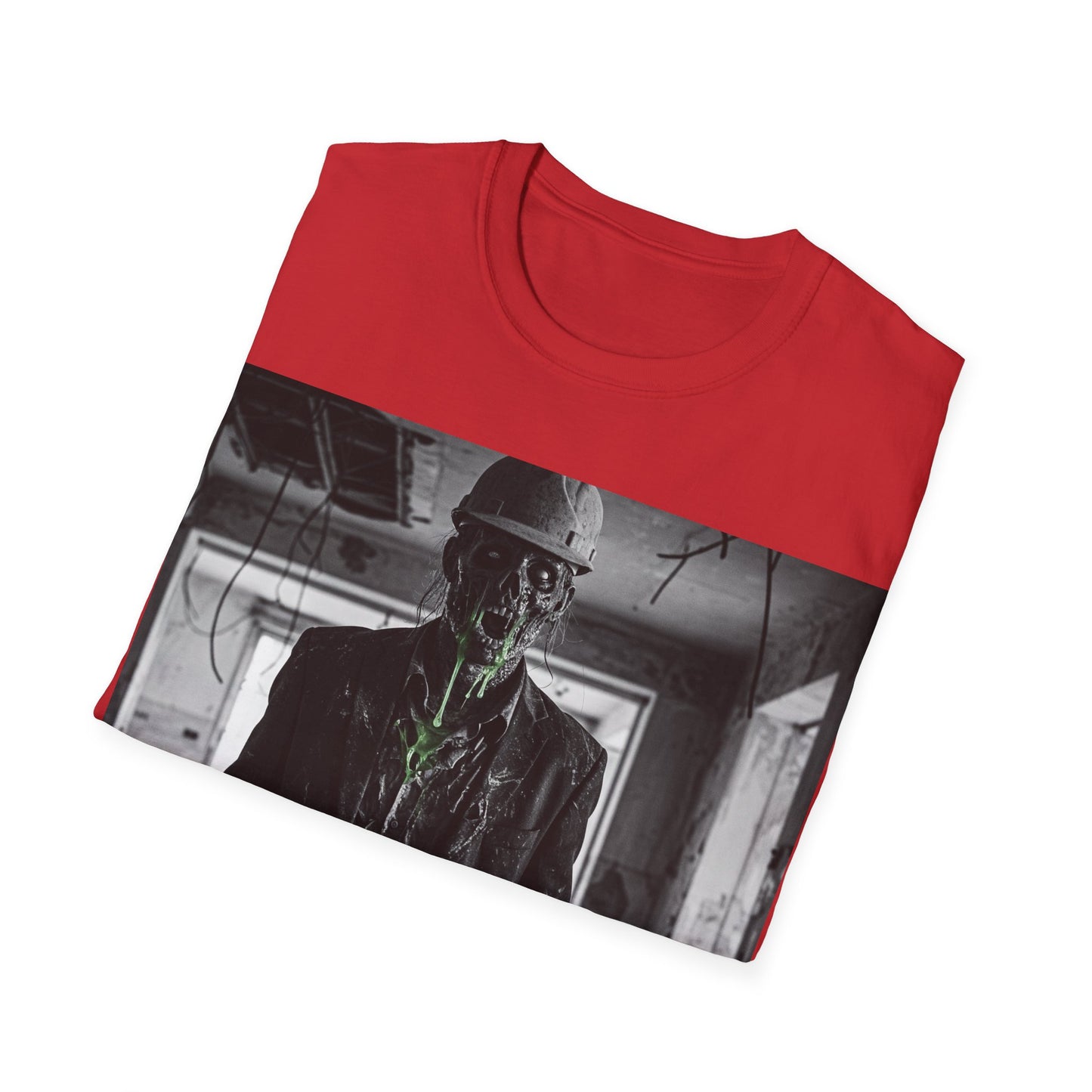 UK - Unisex Softstyle T-Shirt with Creepy Monster Design - Perfect for Halloween and Horror Fans