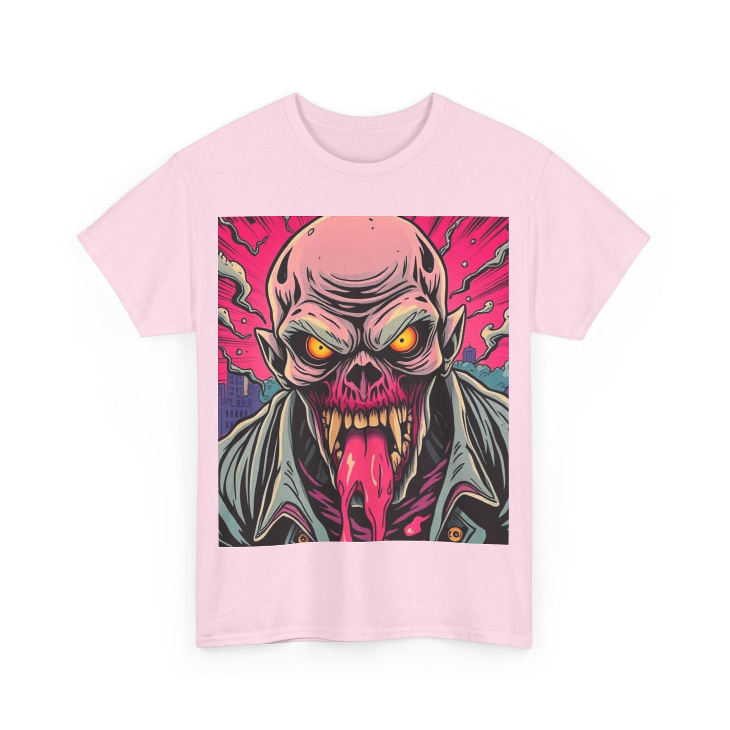 UK - Graphic Horror Tee - Unisex Heavy Cotton T-Shirt with Skull Design