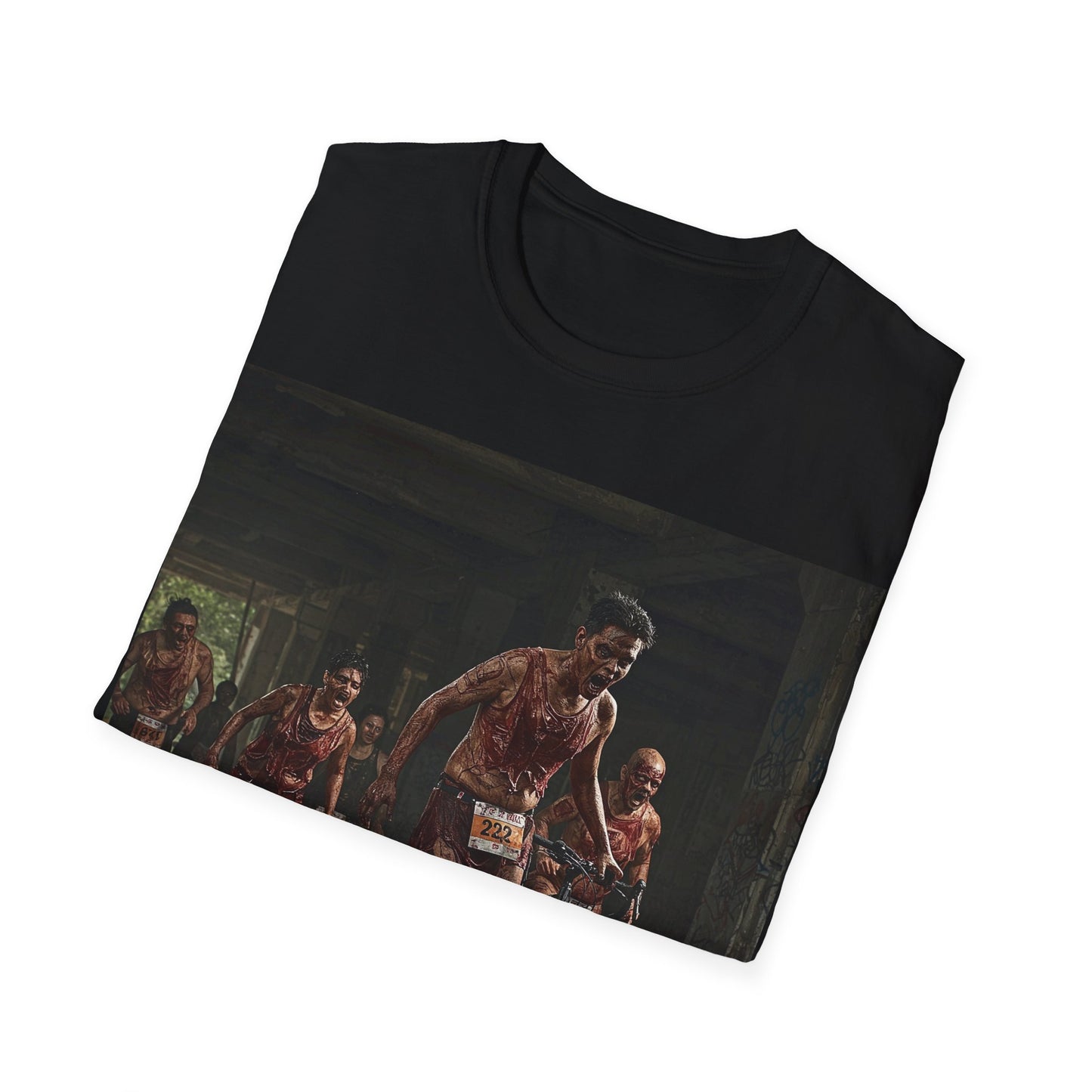 UK - Zombie Run Unisex Softstyle T-Shirt - Perfect for Halloween and Fun Runs
