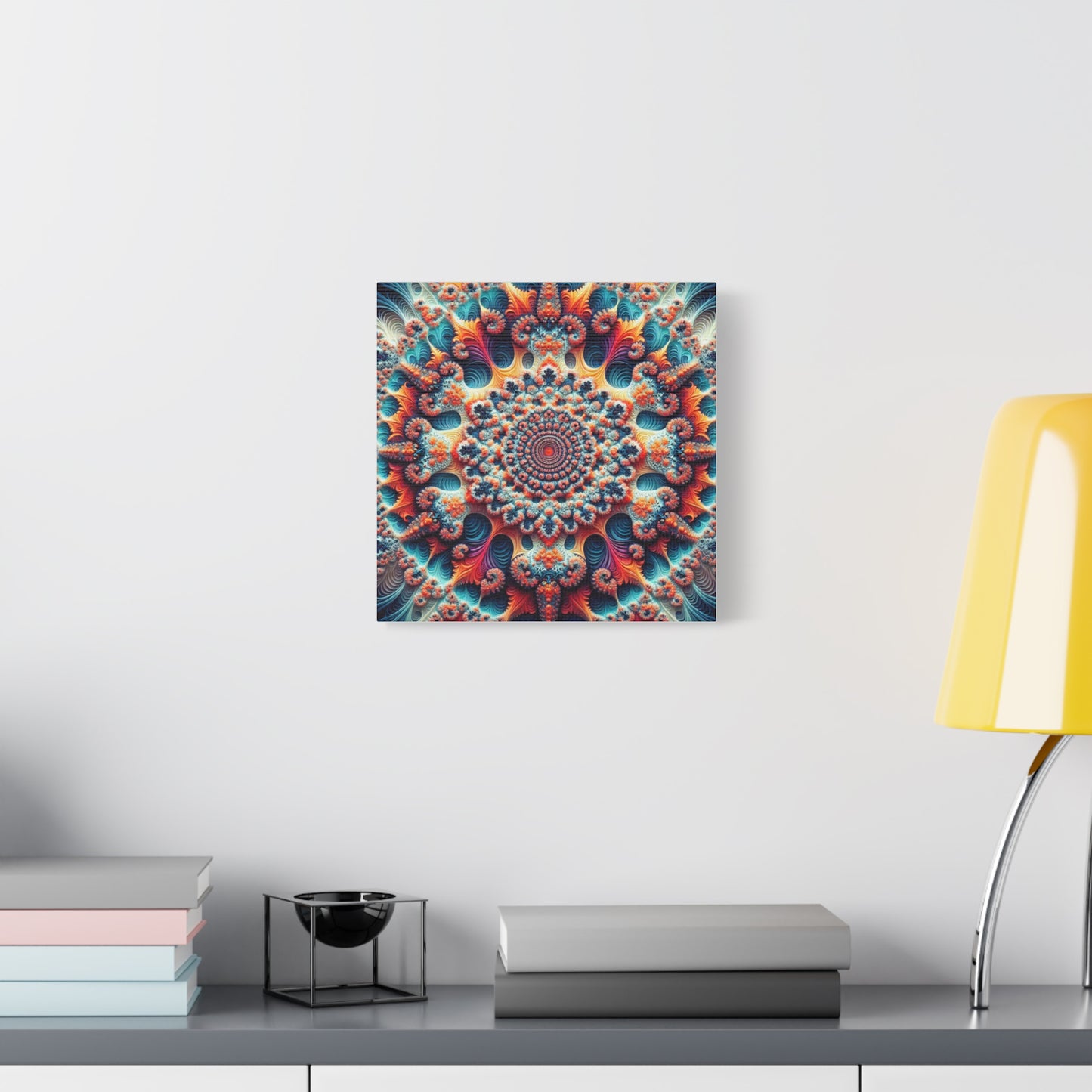 Vibrant Fractal Art Canvas – Stunning Stretched Wall Decor for Home or Office