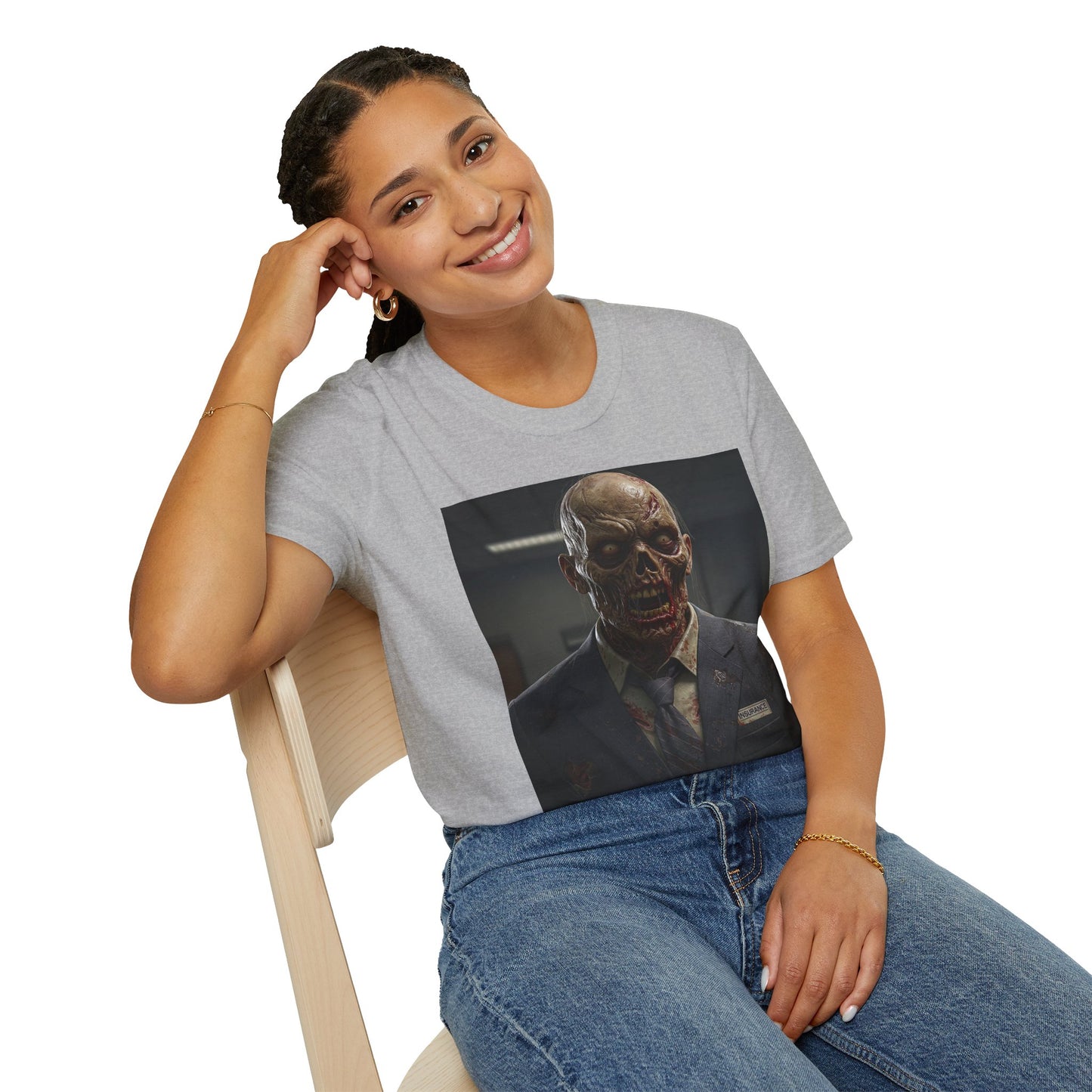Creepy Zombie Businessman Unisex Softstyle T-Shirt