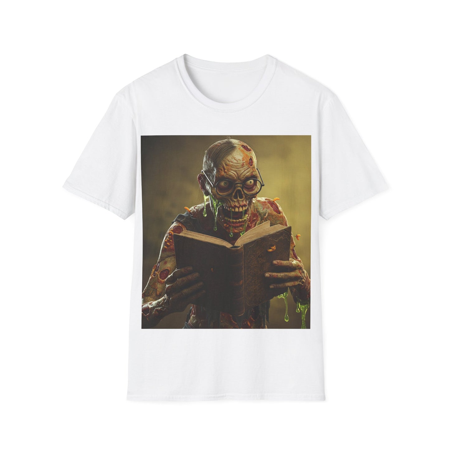 UK - Zombie Reader Apocalyptic Portrait Tee, bold, decaying zombie graphic