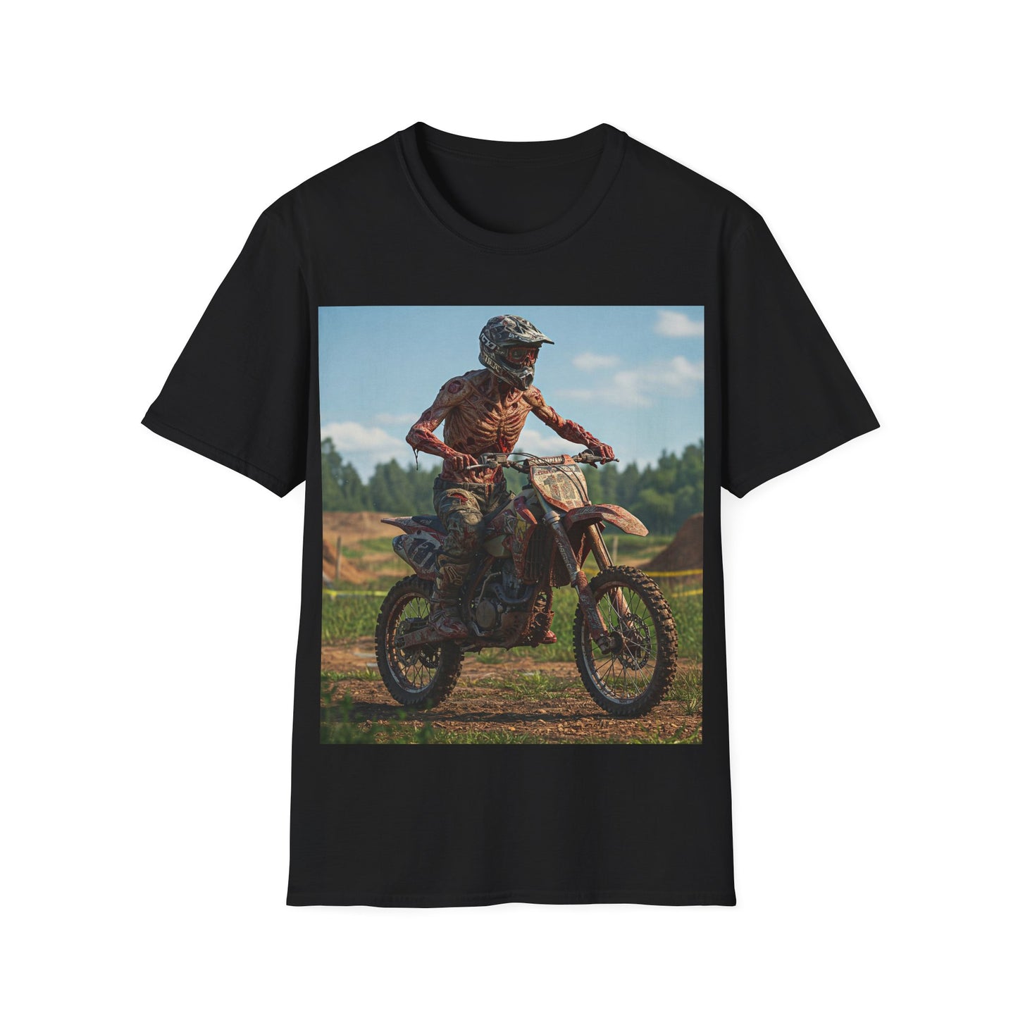 UK - Motorcycle Apocalyptic Portrait Tee, bold, decaying zombie graphic