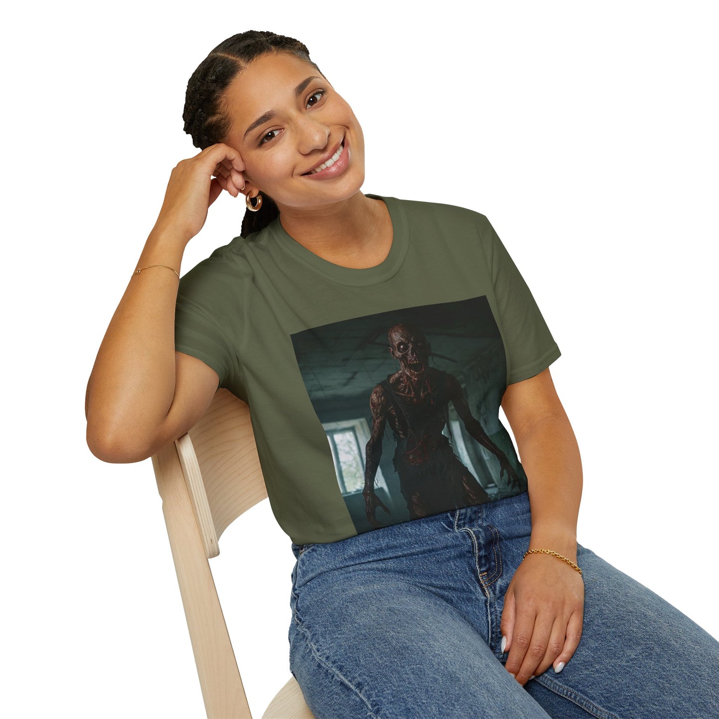 Creepy Horror Graphic Unisex T-Shirt – Perfect for Halloween and Haunted House Lovers