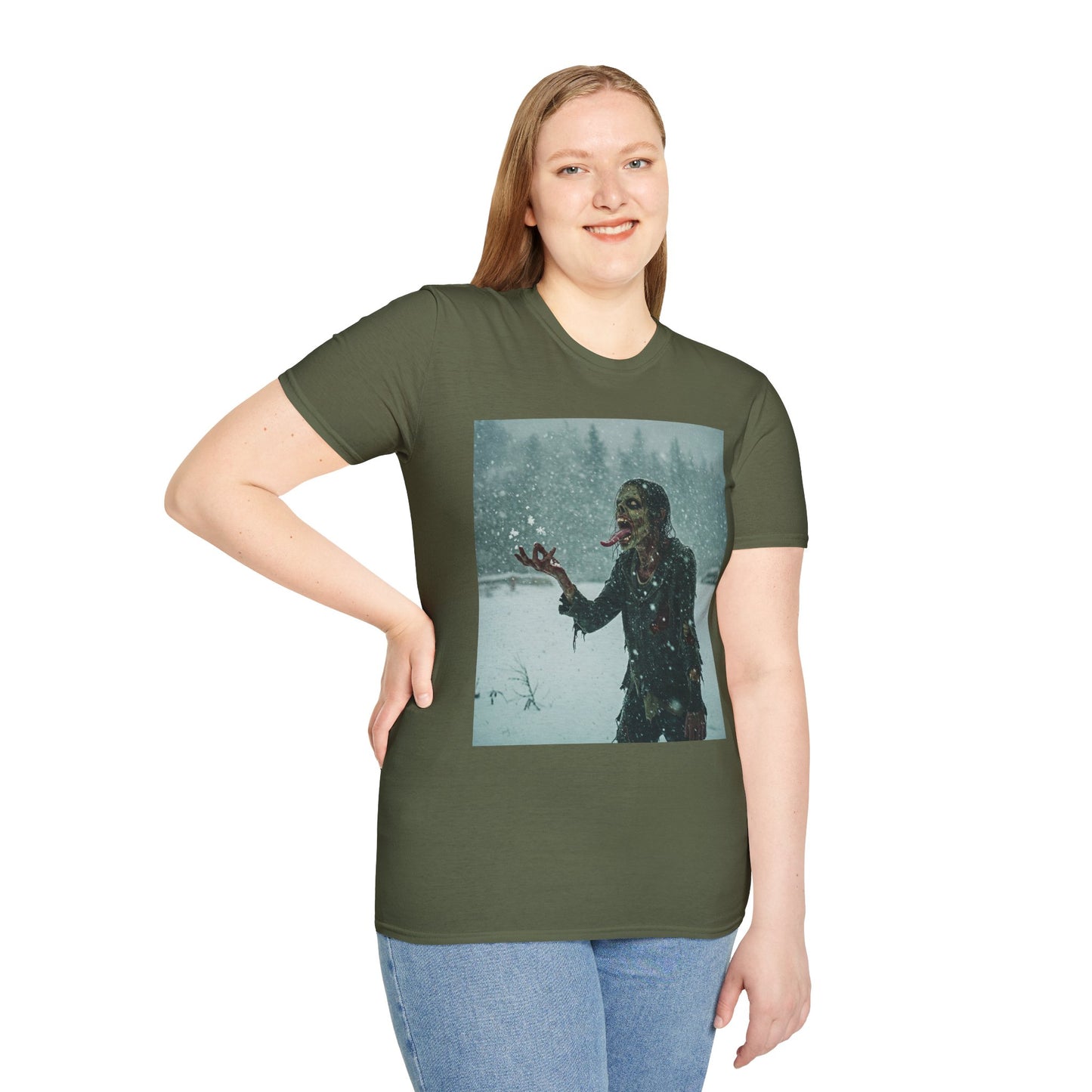 Chilling Horror Graphic Tee - Unisex Softstyle T-Shirt with Spooky Design