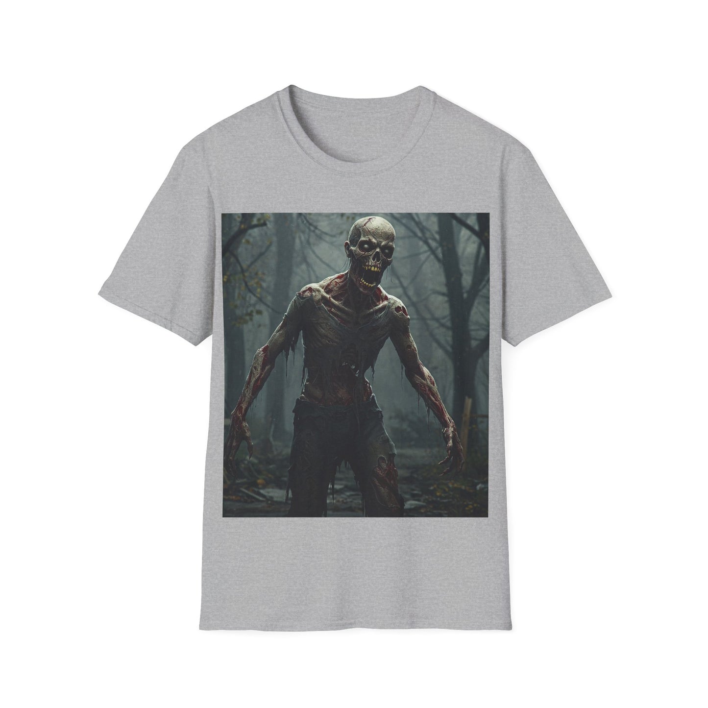 UK - Creepy Zombie Apocalyptic Portrait Tee, bold, decaying zombie graphic