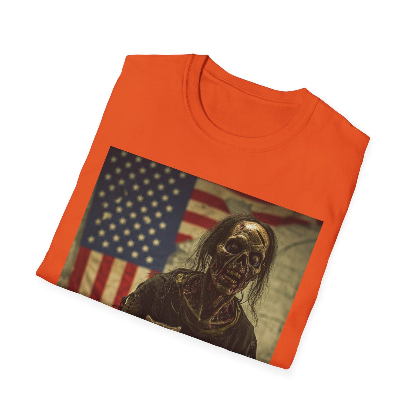 Zombie Cat Lover Apocalyptic Portrait Tee, bold, decaying zombie graphic